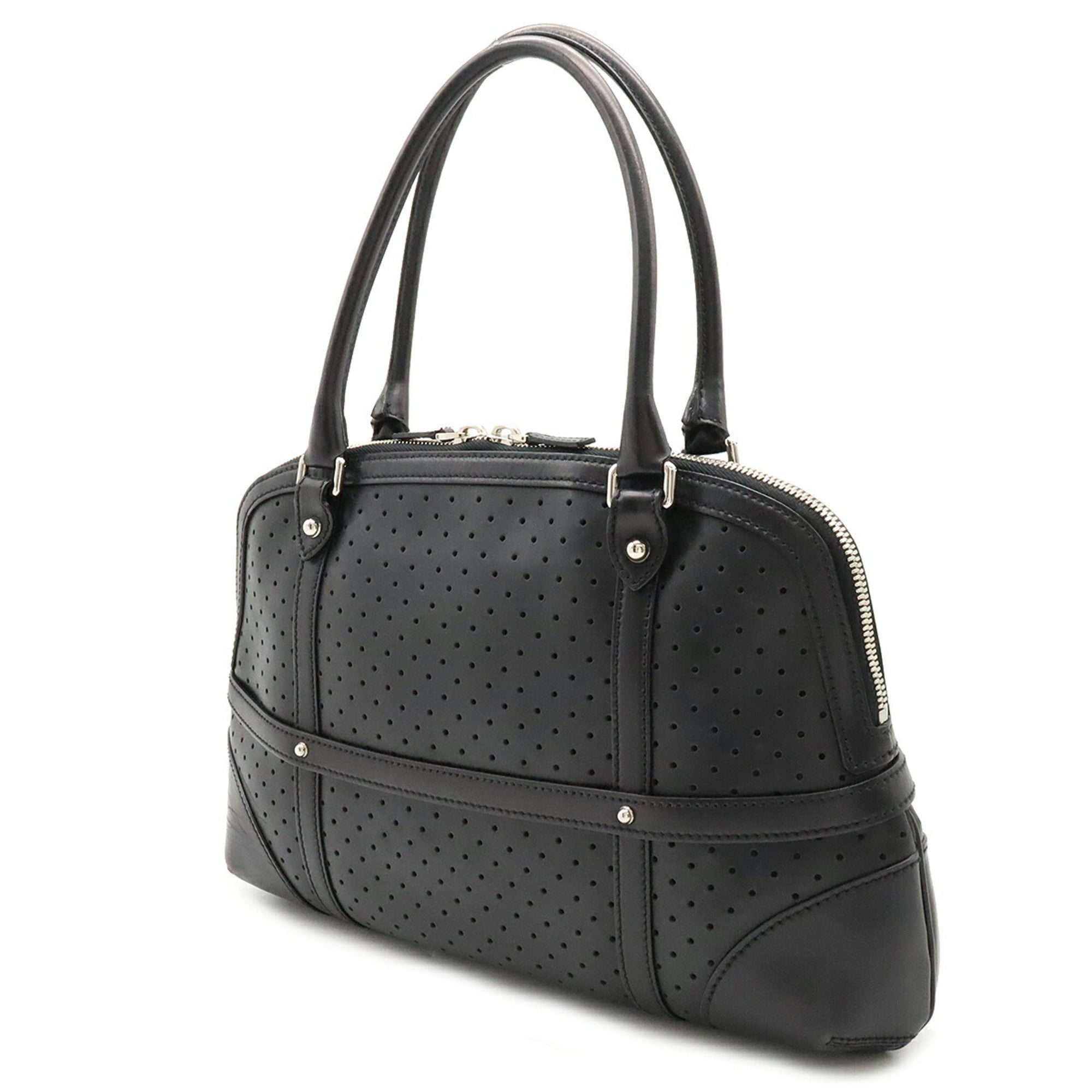 Gucci Black Leather Handbag Shoulder Bag (Pre-Owned)