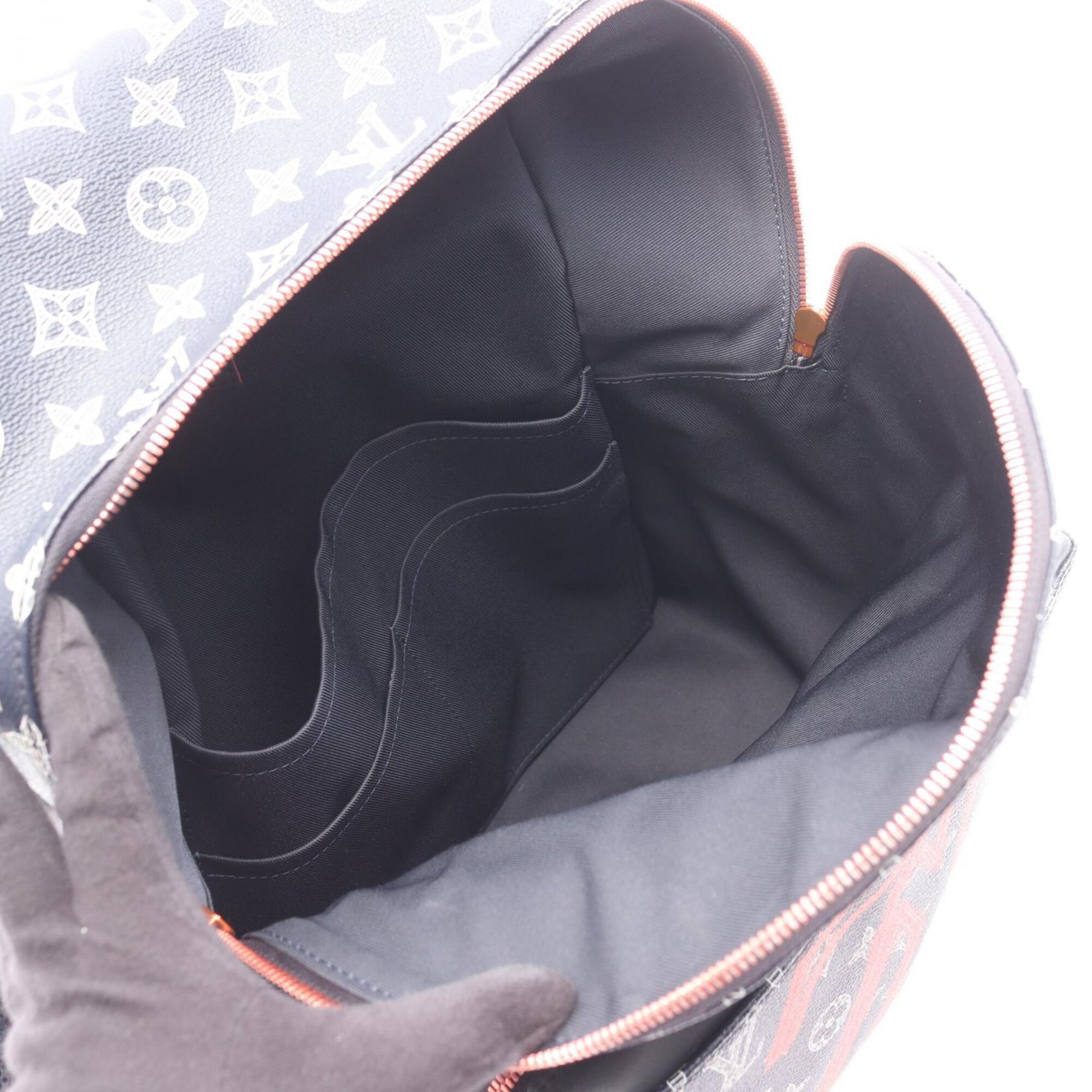 Louis Vuitton Black Red Color White Coated Canvas Leather Backpack (Pre-Owned)