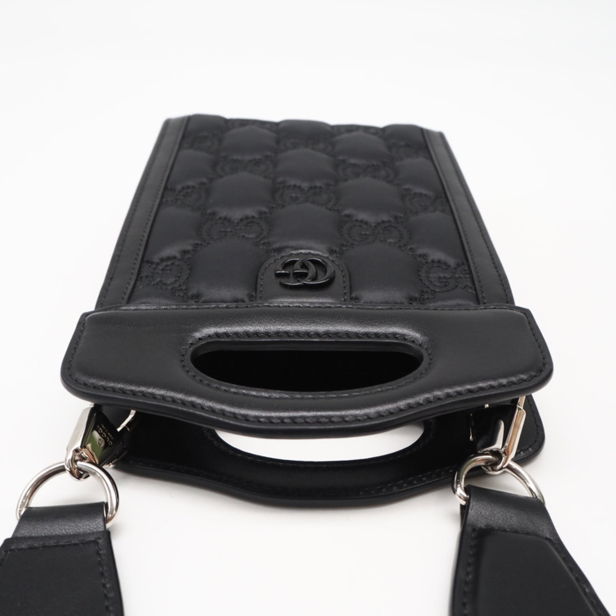 Gucci Black Purple Nylon Leather Shoulder Bag (Pre-Owned)