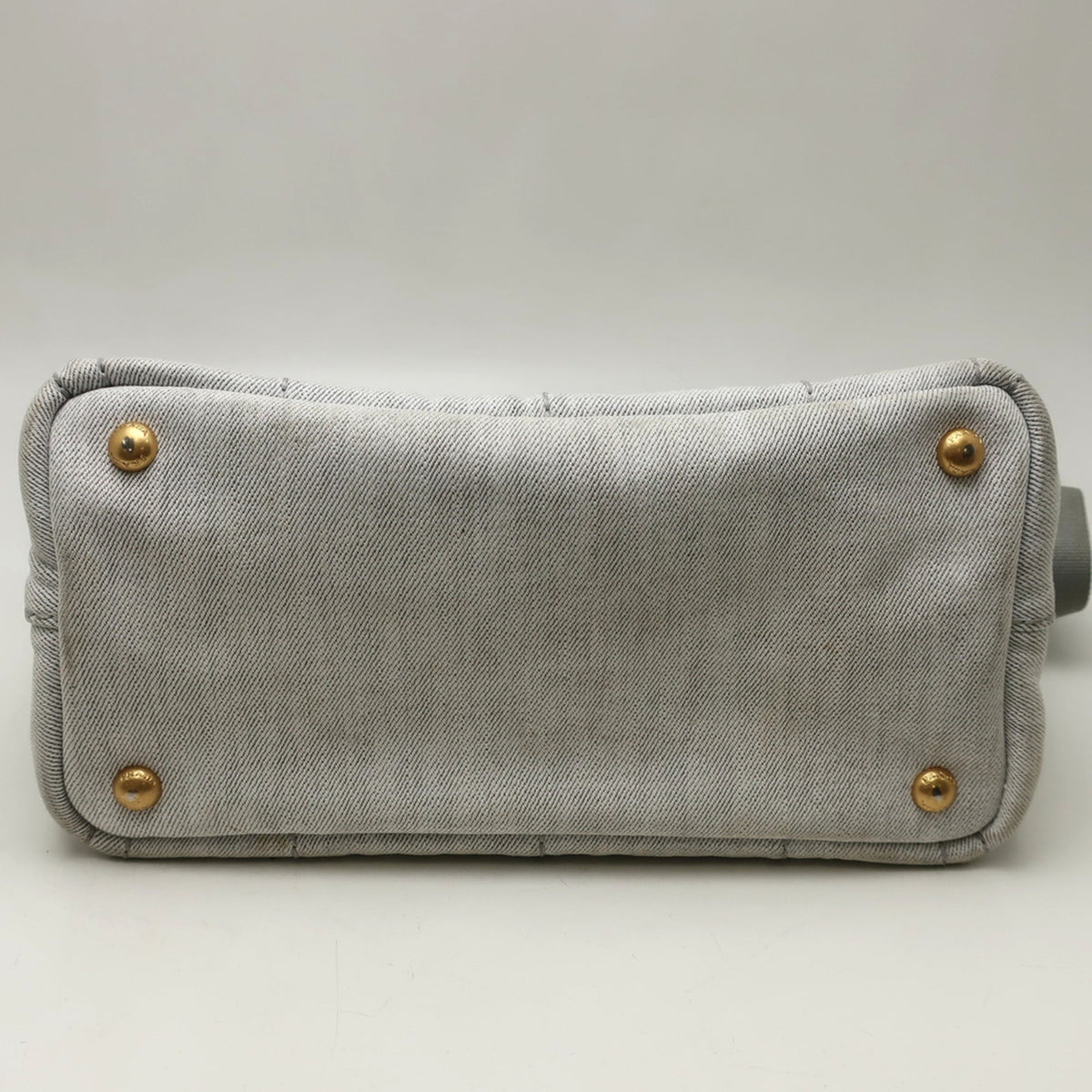 Prada Canapa Gold Cotton Canvas Handbag (Pre-Owned)
