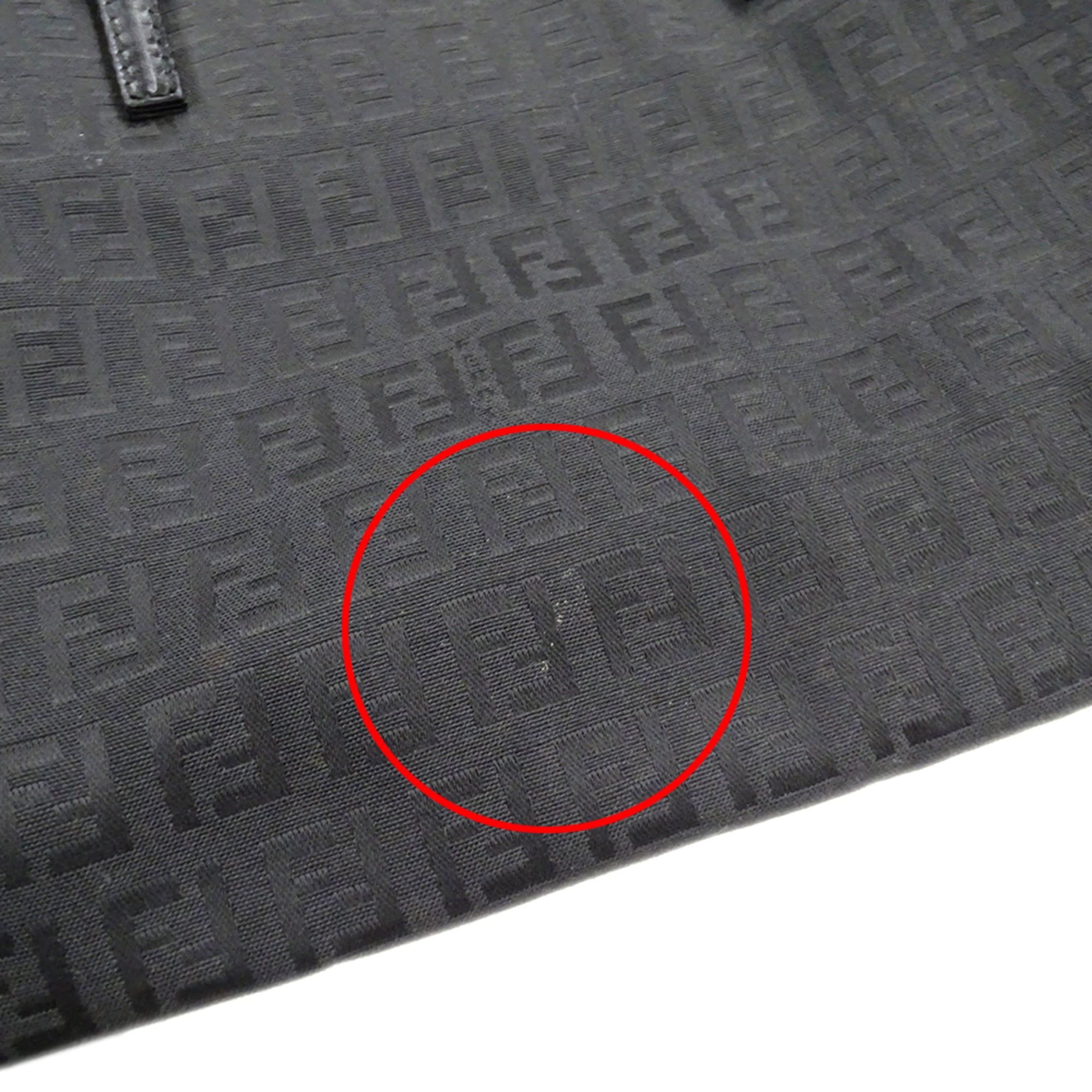 Fendi Black Canvas Handbag Tote Bag (Pre-Owned)