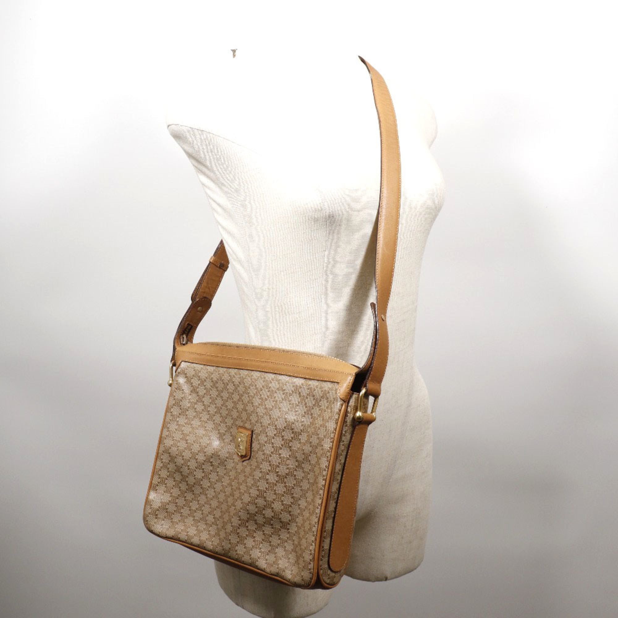 Celine Macadam Beige Pvc Shoulder Bag (Pre-Owned)