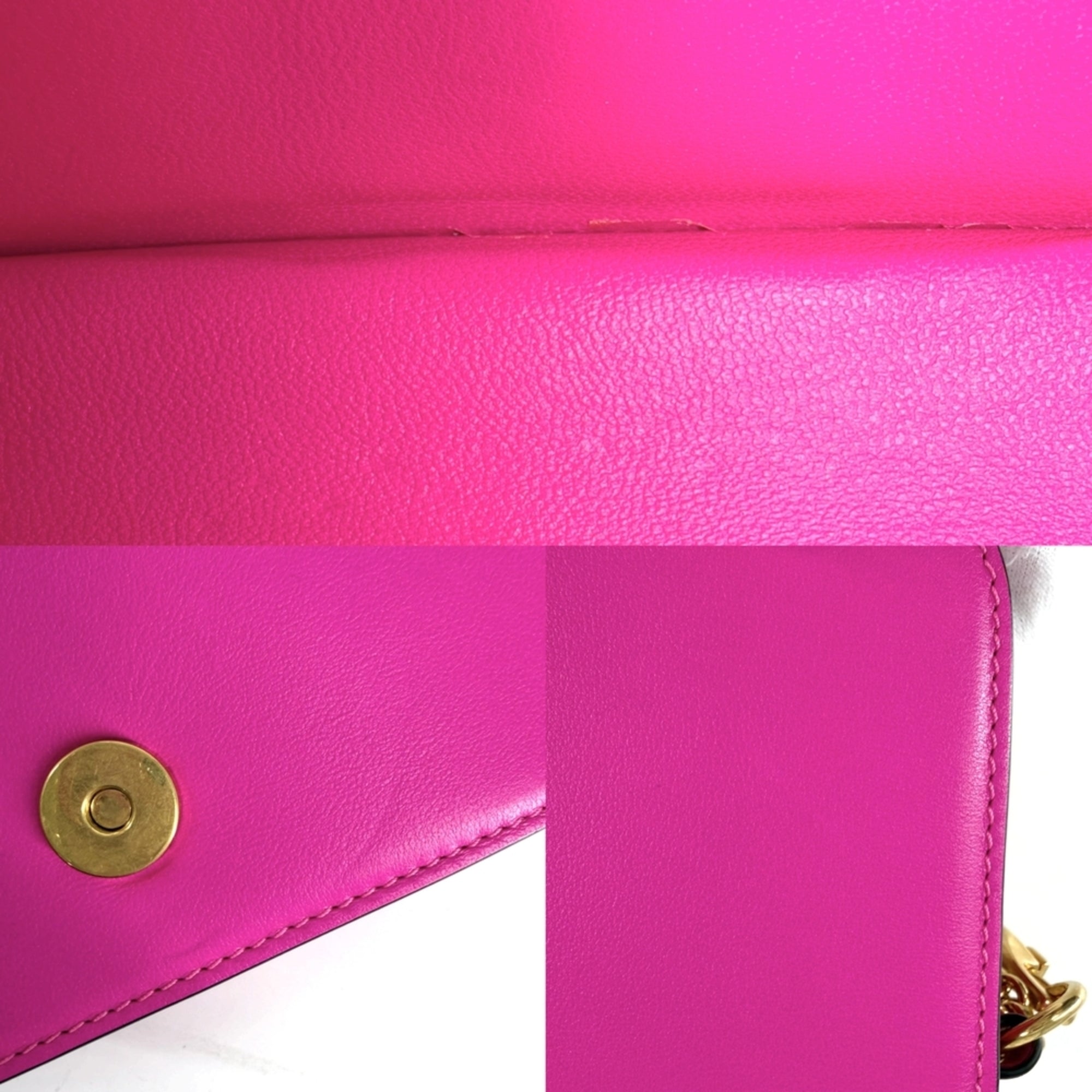 Valentino Garavani Pink White Leather Handbag Shoulder Bag (Pre-Owned)