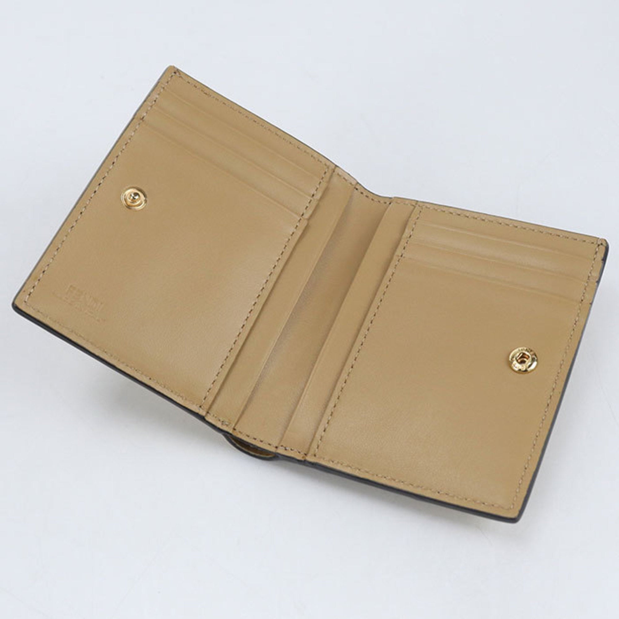 Fendi Zucca Beige Leather Wallet (Bi-Fold) (Pre-Owned)