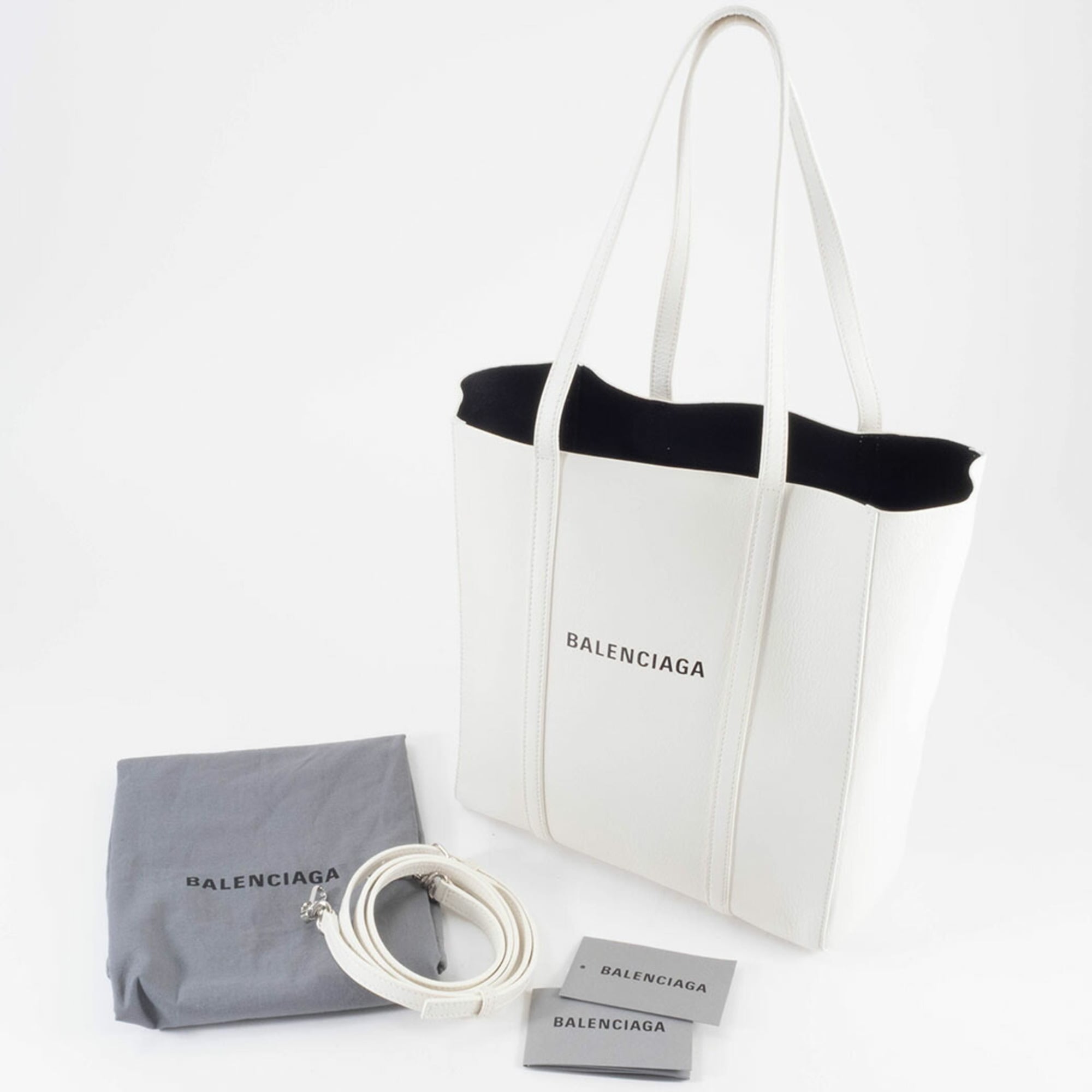 Balenciaga White Leather Shoulder Bag Tote Bag (Pre-Owned)