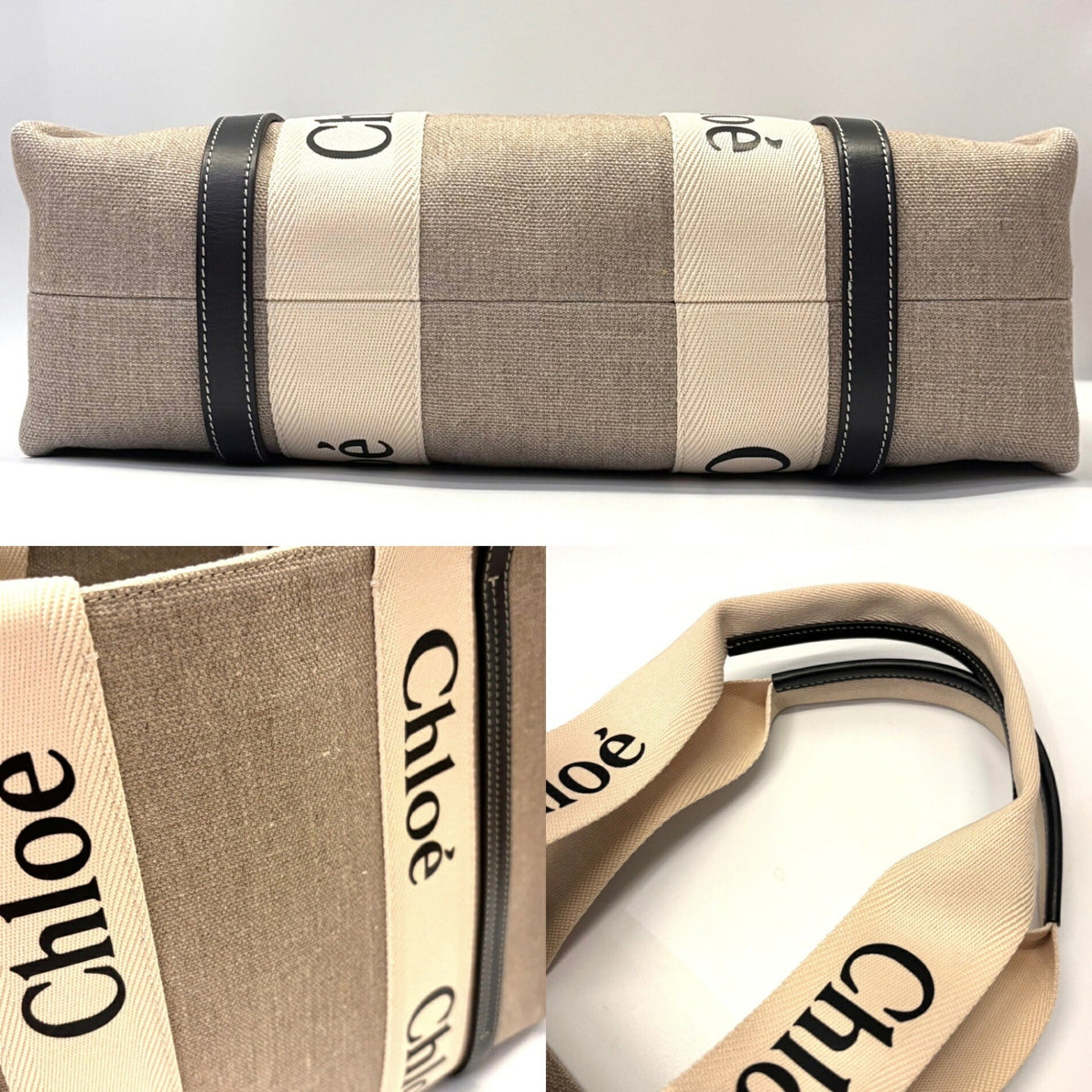 Chloé Beige Canvas Tote Bag (Pre-Owned)