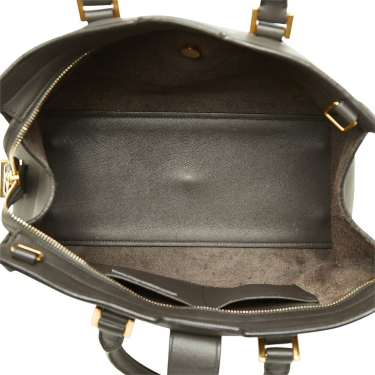 Saint Laurent Dark Brown Leather Handbag Shoulder Bag (Pre-Owned)