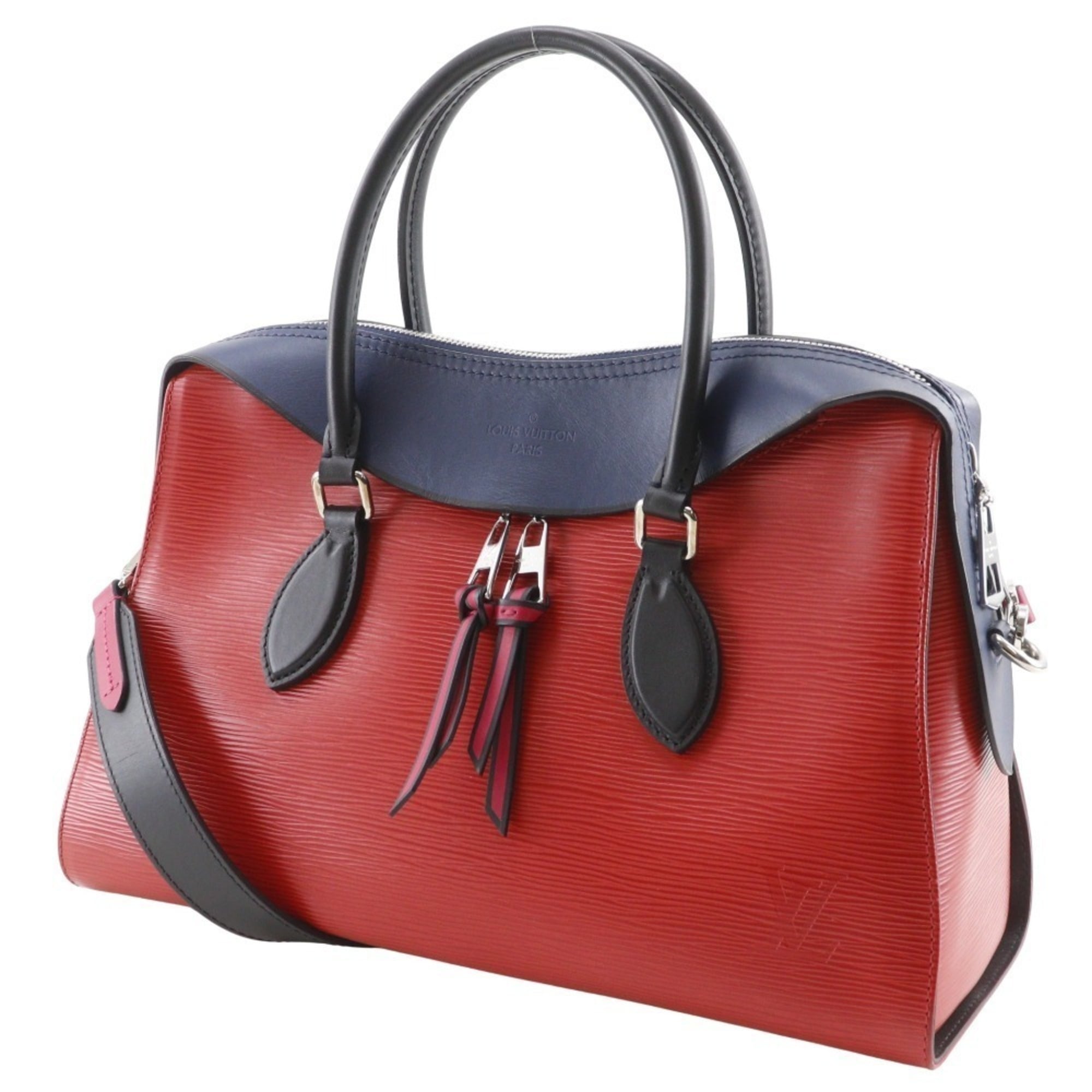 Louis Vuitton Navy Red Color Epi Leather Handbag Tote Bag (Pre-Owned)