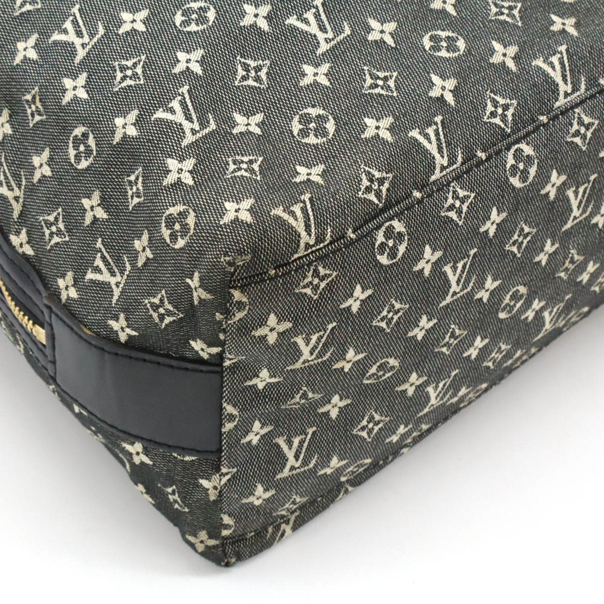 Louis Vuitton Black Noir Canvas Leather Shoulder Bag Tote Bag (Pre-Owned)