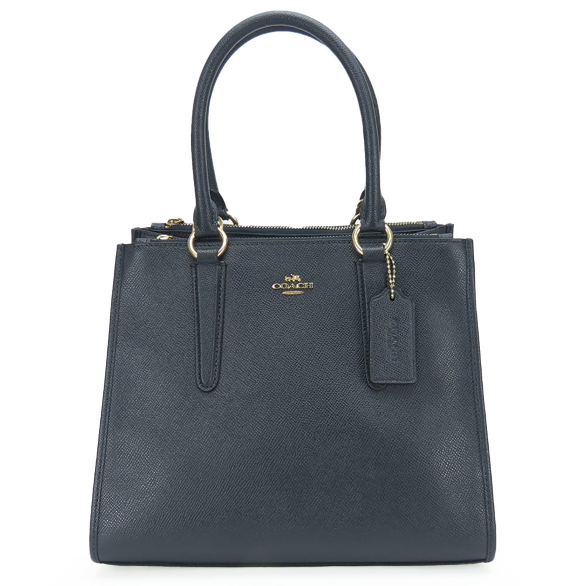 Coach Navy Leather Handbag (Pre-Owned)