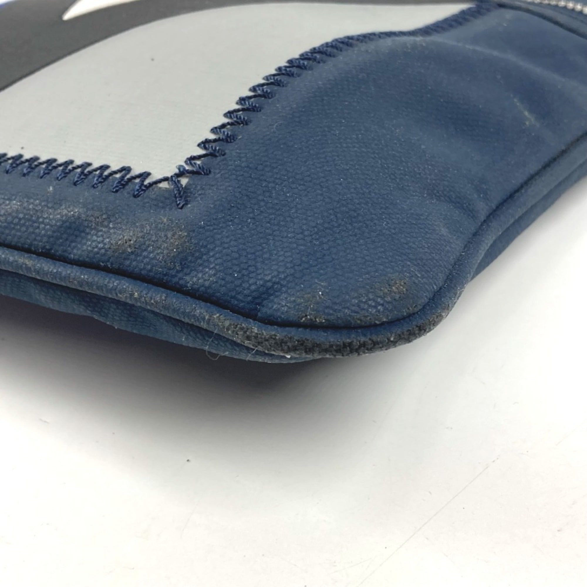 Louis Vuitton Navy Coated Canvas Leather Shoulder Bag (Pre-Owned)
