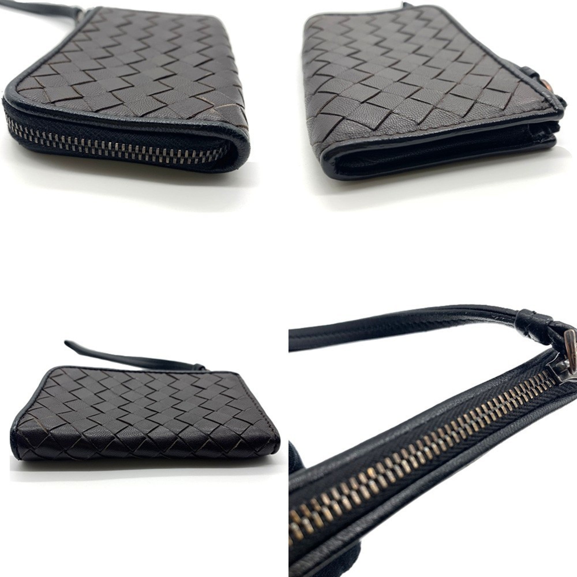 Bottega Veneta Intrecciato Brown Leather Coin Purse/Coin Case (Pre-Owned)