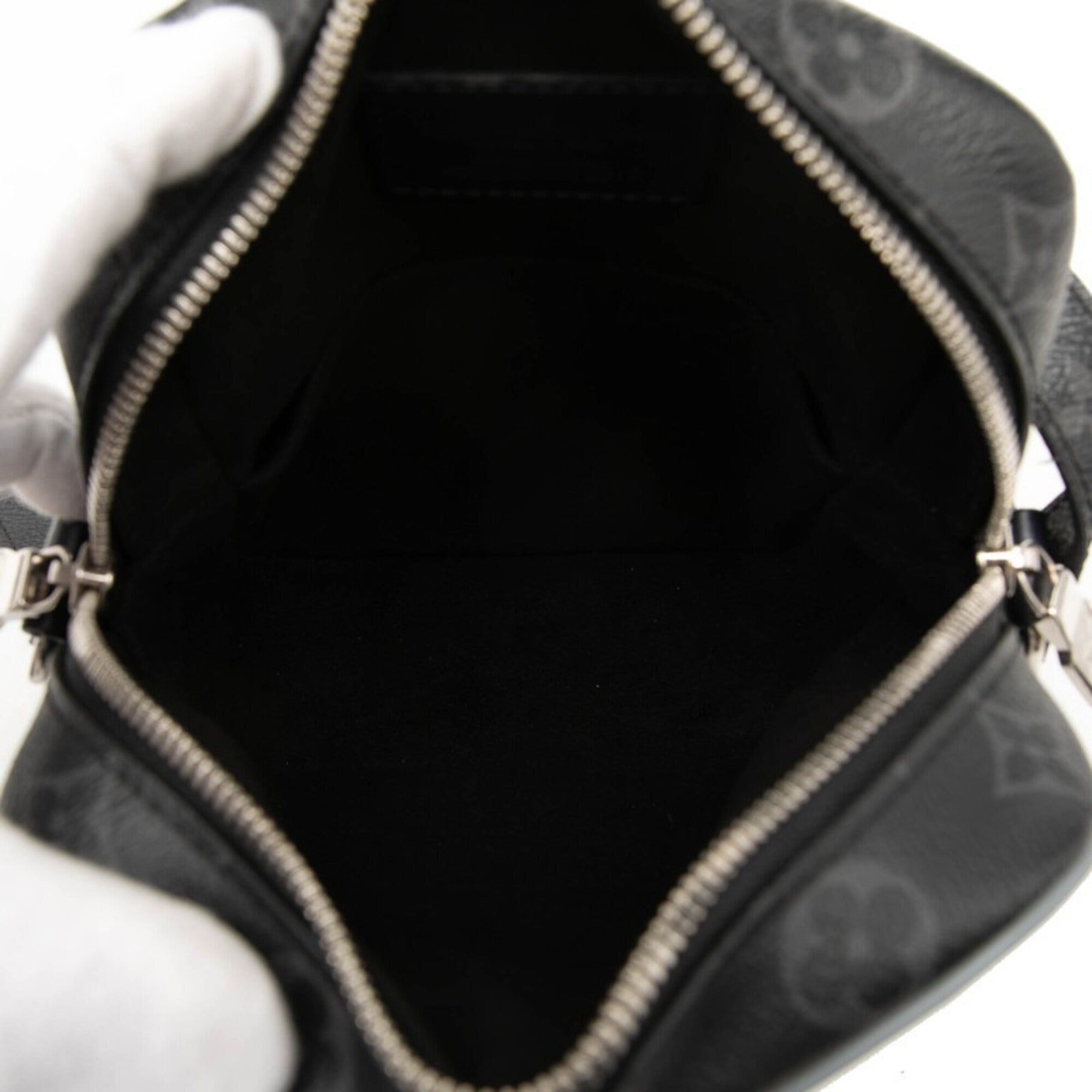 Louis Vuitton Black Gray Navy Pvc Leather Shoulder Bag (Pre-Owned)