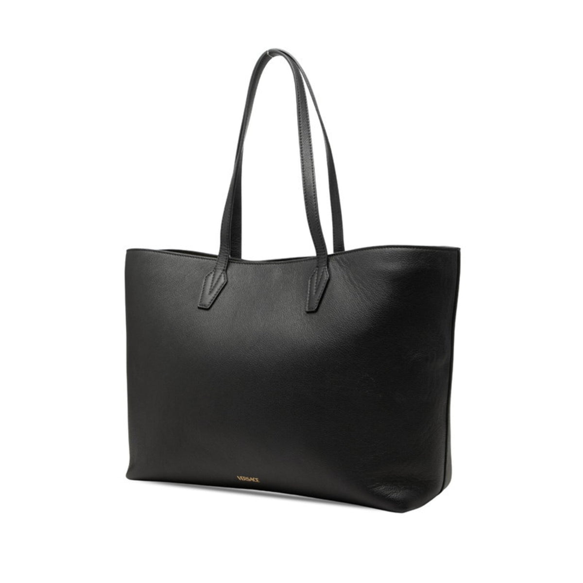 Versace Black Leather Tote Bag (Pre-Owned)