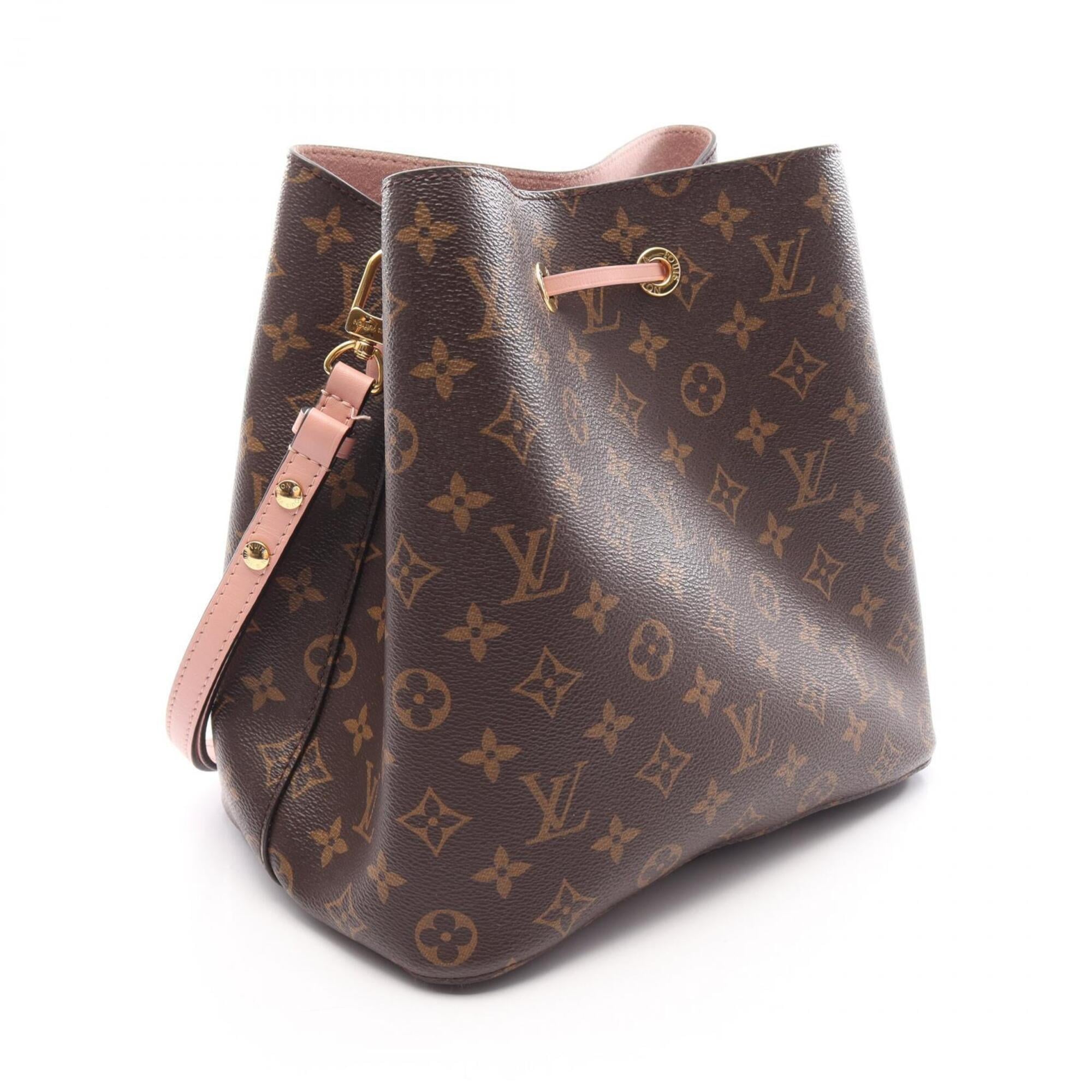 Louis Vuitton Brown Pink Coated Canvas Leather Handbag Shoulder Bag (Pre-Owned)