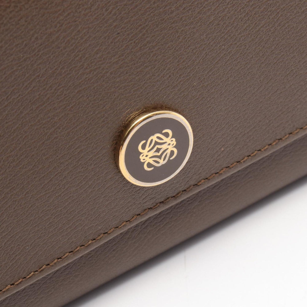 Loewe Brown Leather Long Wallet (Bi-Fold) (Pre-Owned)