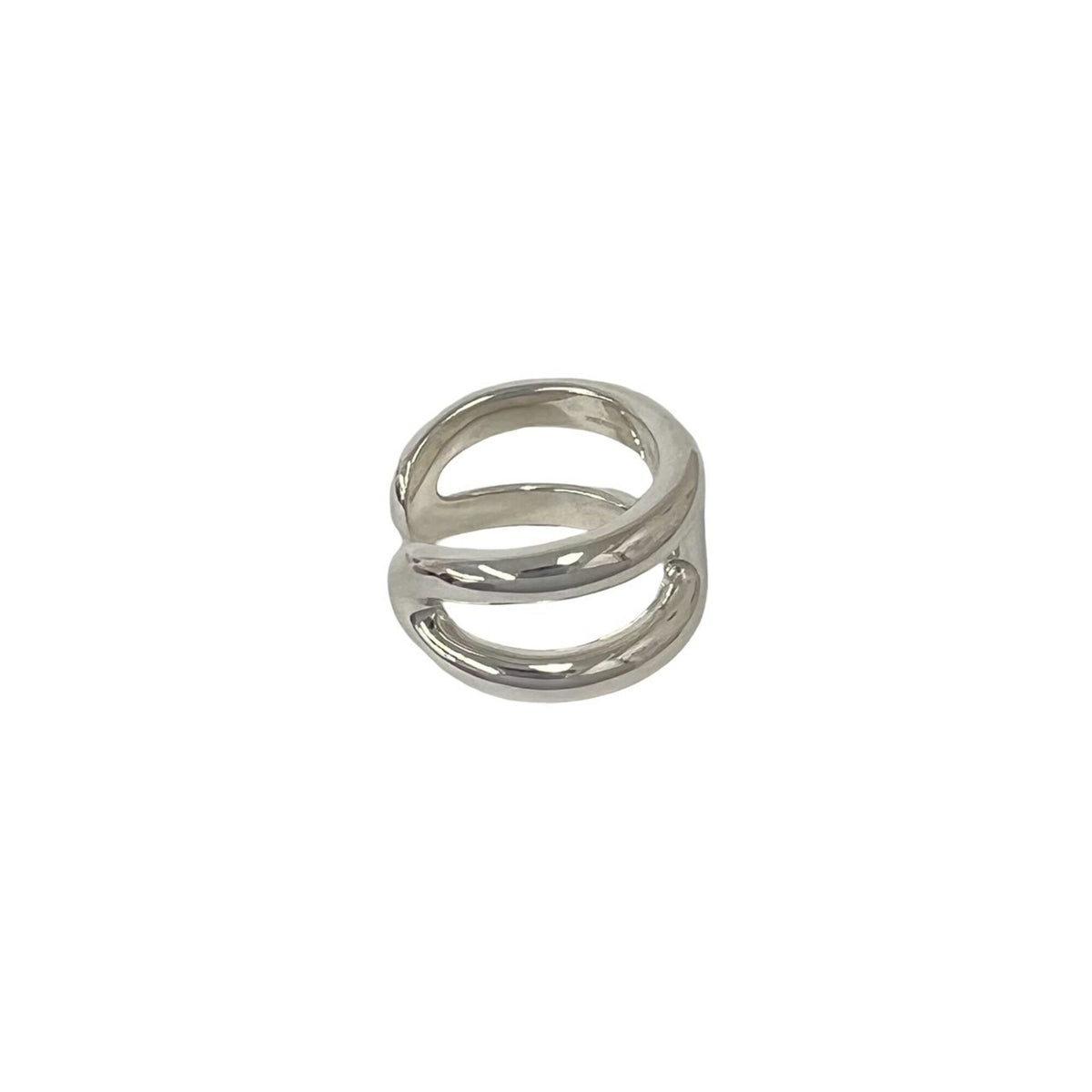 Hermes Silver Silver 925 Band Ring (Pre-Owned)