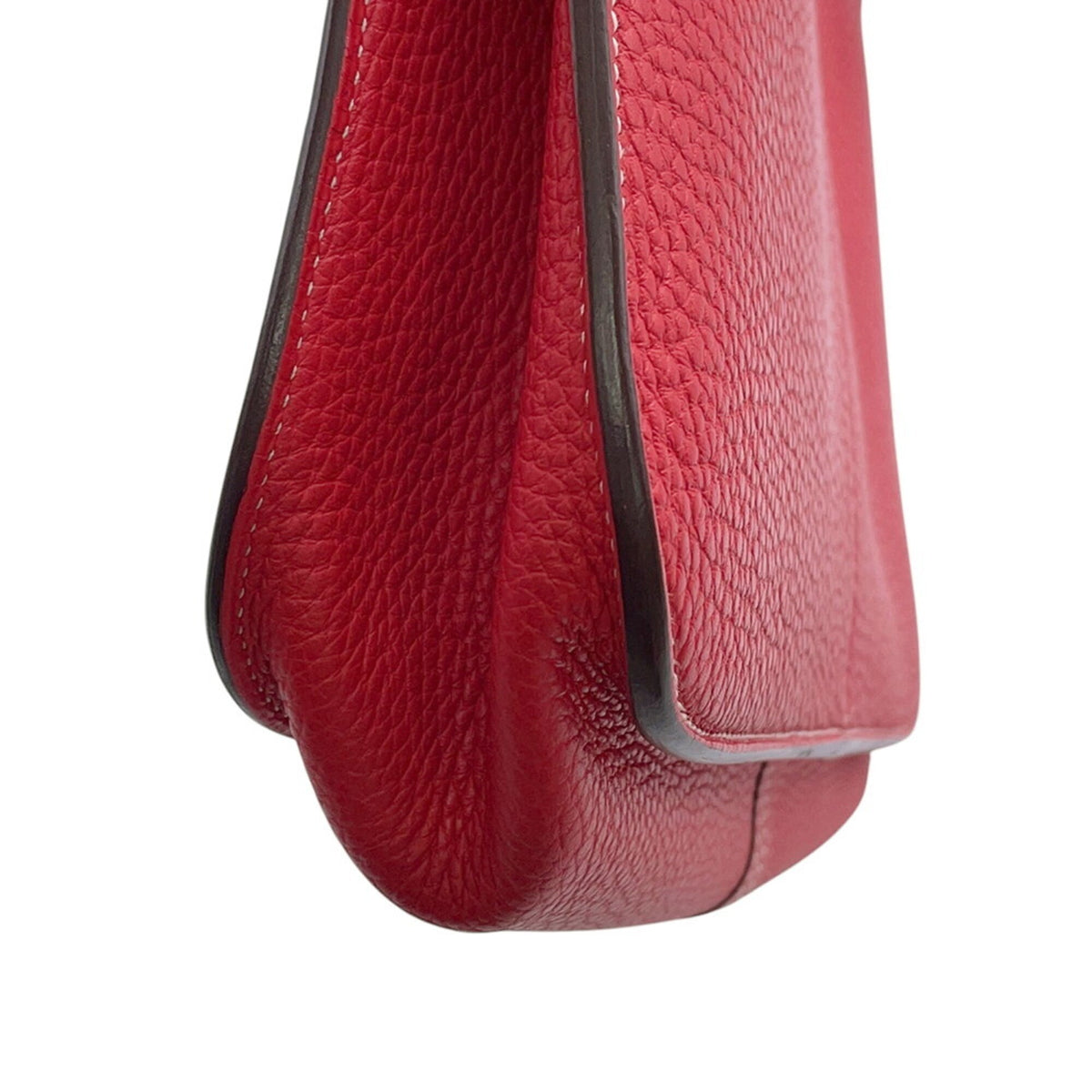 Hermes Rouge Casaque Taurillon Clemence Leather Handbag (Pre-Owned)