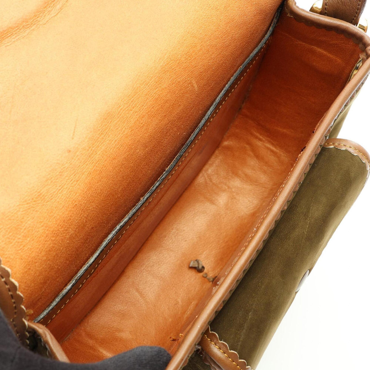 Loewe Brown Khaki Suede Leather Handbag Shoulder Bag (Pre-Owned)