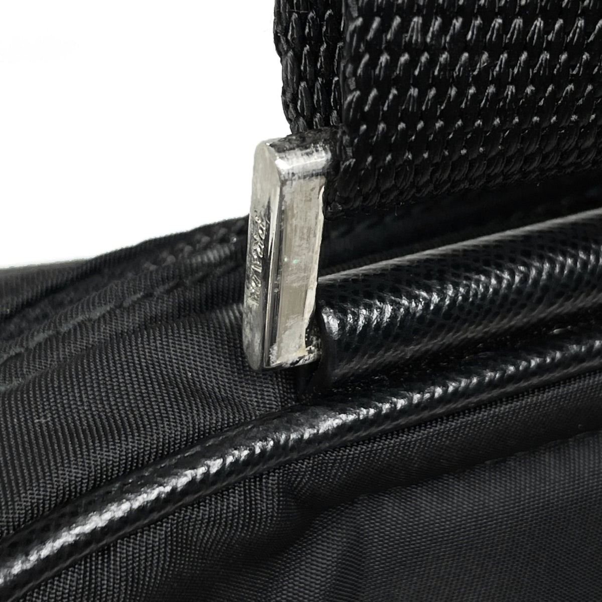 Prada Black Nylon Leather Shoulder Bag (Pre-Owned)