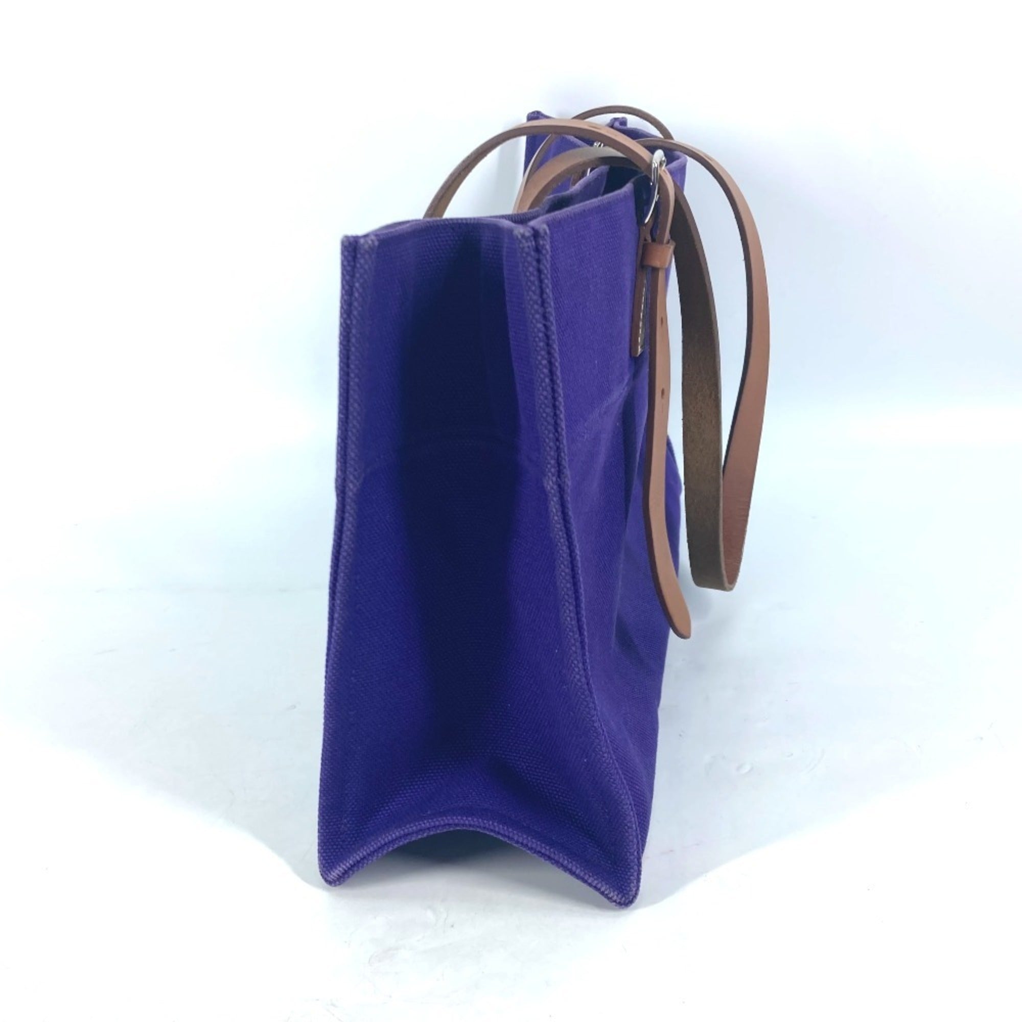 Hermes Purple Canvas Shoulder Bag Tote Bag (Pre-Owned)