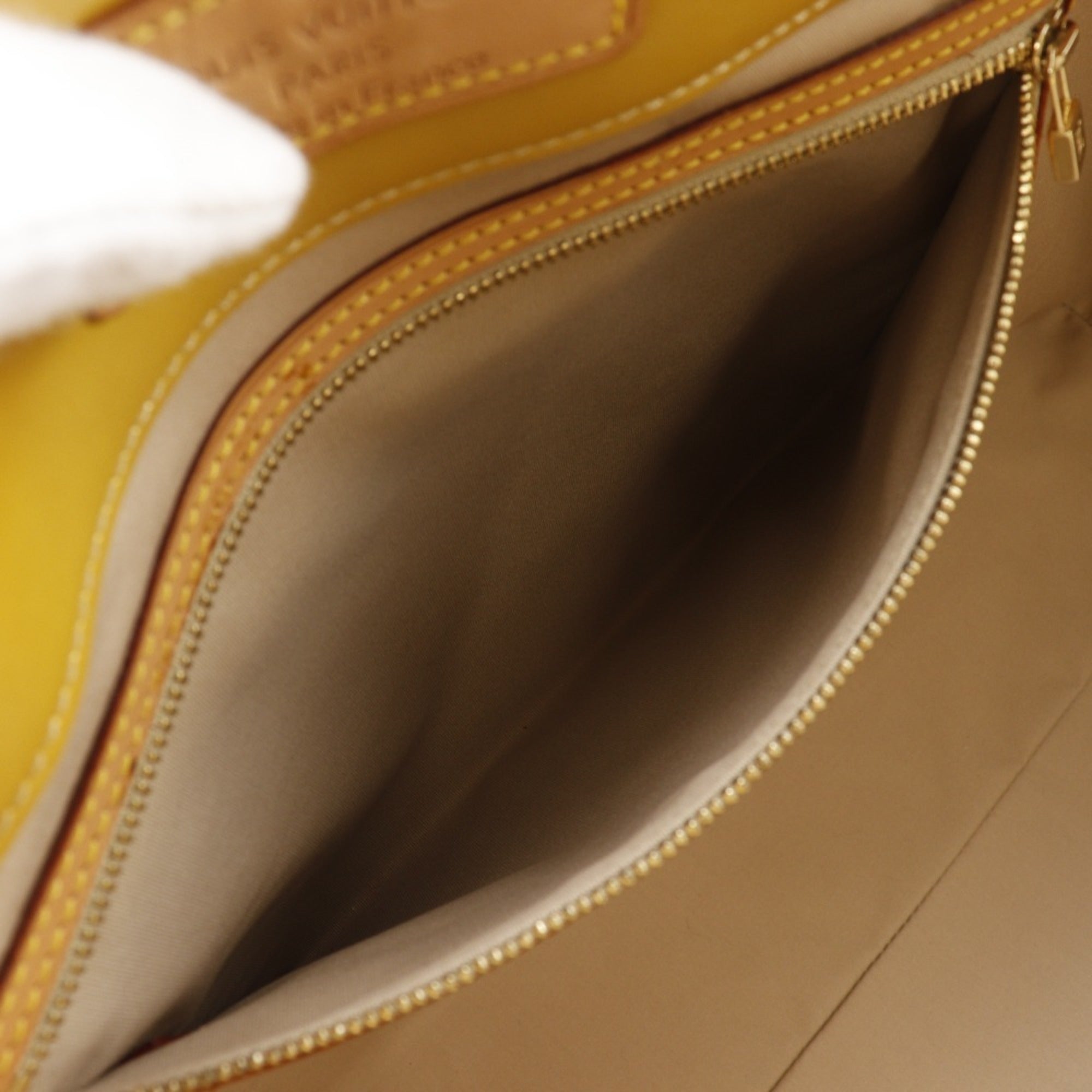 Louis Vuitton Beige Yellow Monogram Vernis Boston Bag Tote Bag (Pre-Owned)