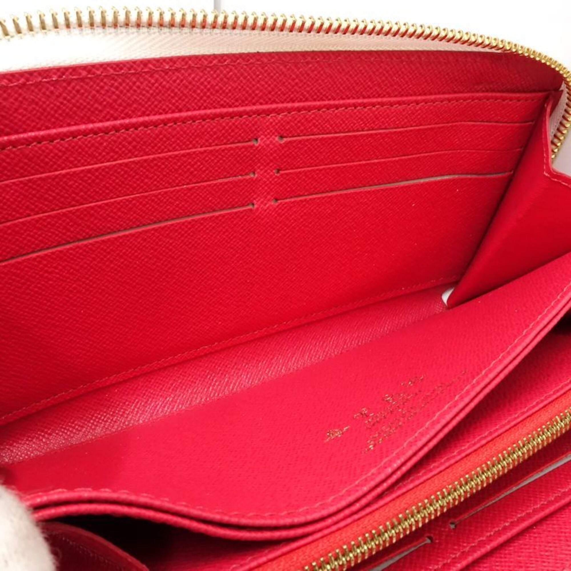 Louis Vuitton Cerise White Canvas Long Wallet (Bi-Fold) (Pre-Owned)