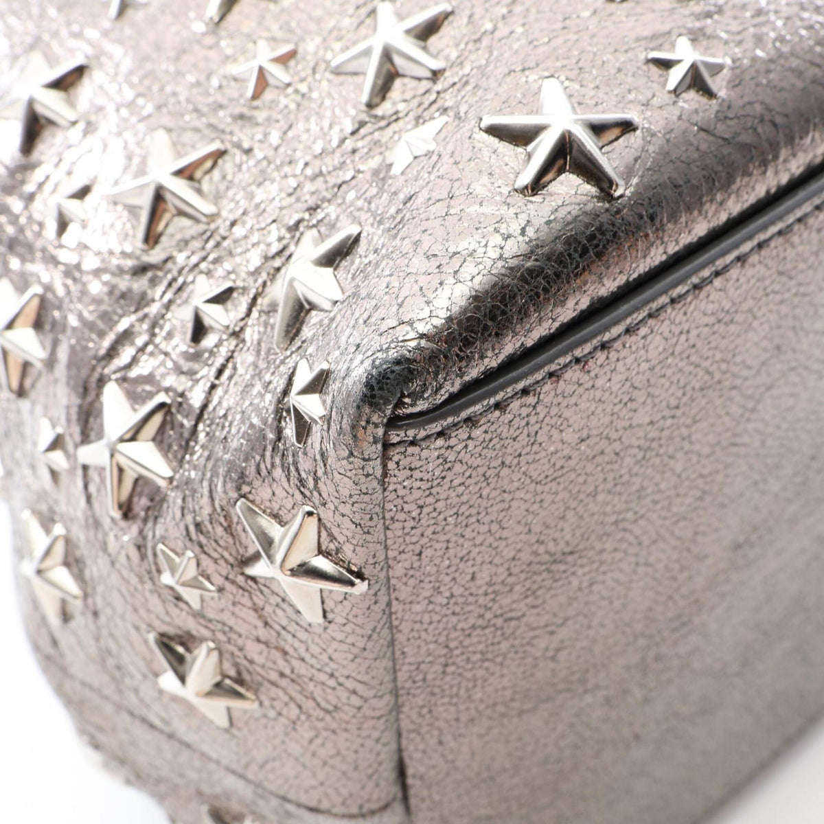 Jimmy Choo Silver Leather Handbag Tote Bag (Pre-Owned)