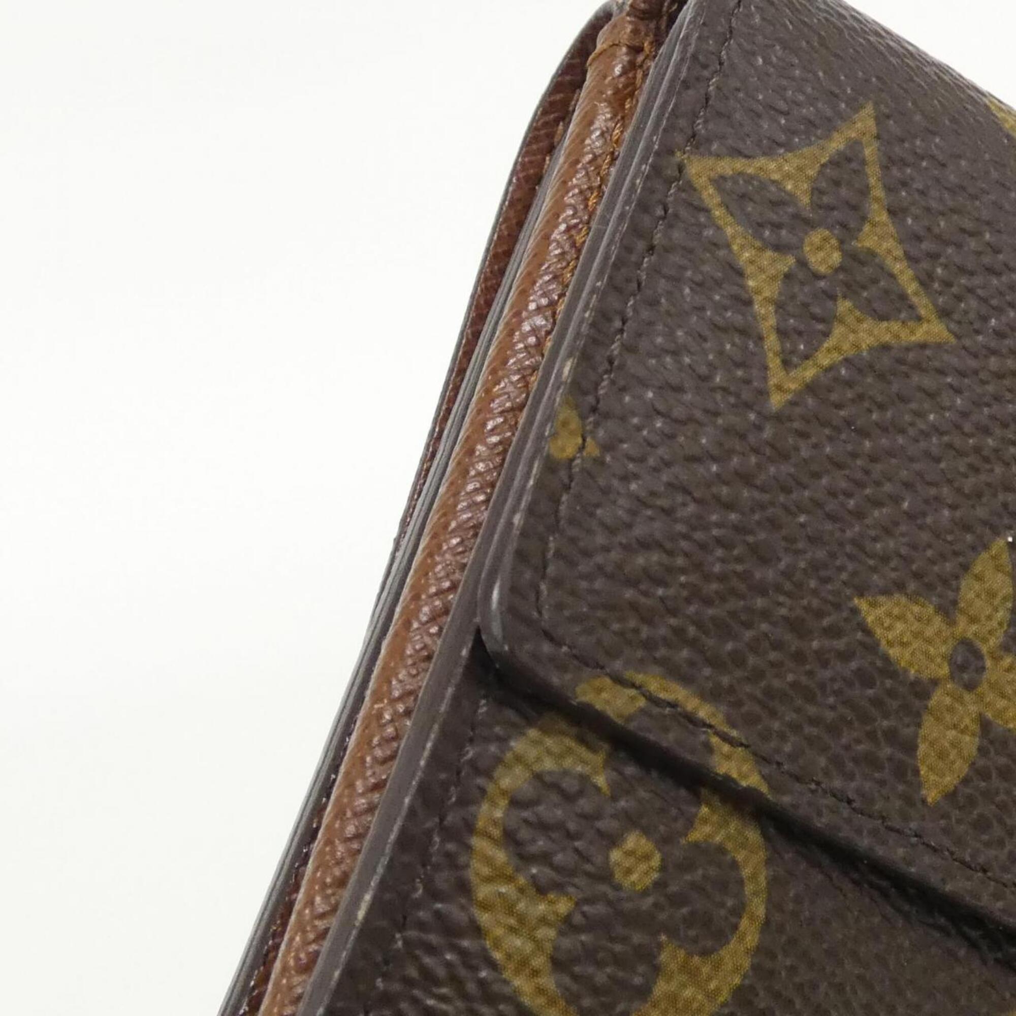 Louis Vuitton Marron Coated Canvas Wallet (Tri-Fold) (Pre-Owned)