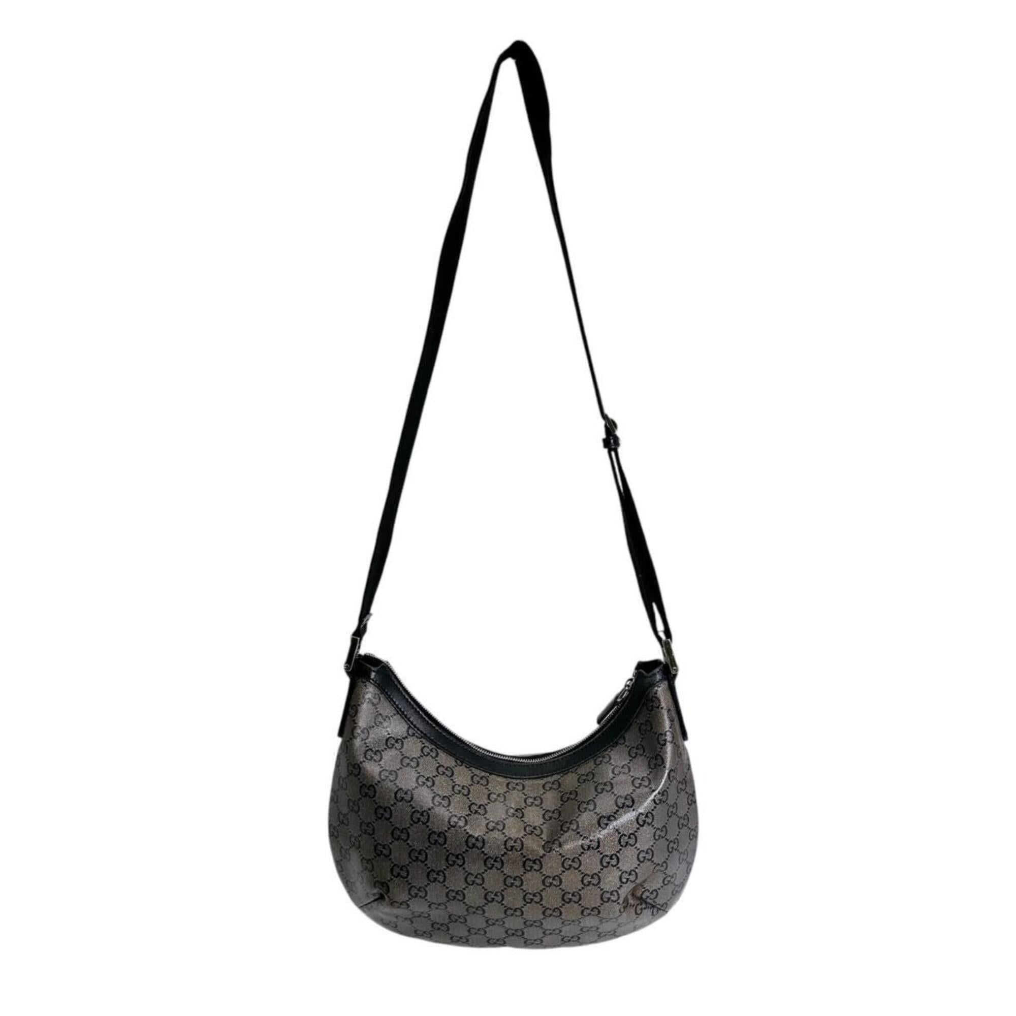 Gucci Black Red Color White Gg Crystal Shoulder Bag (Pre-Owned)