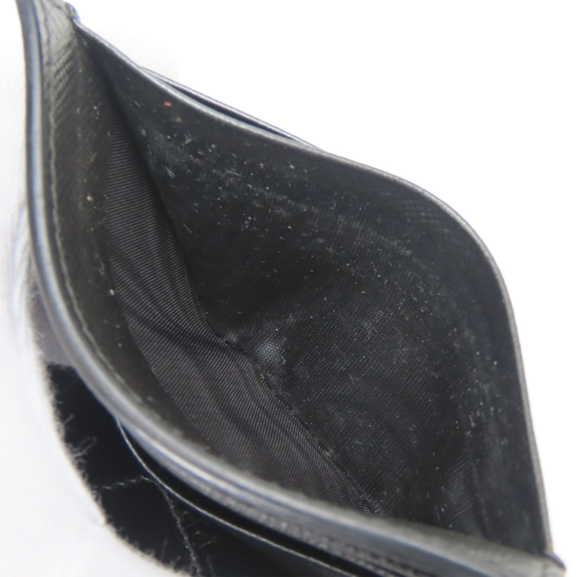 Prada Black Metallic Gray Leather Bill Wallet (Bi-Fold) (Pre-Owned)
