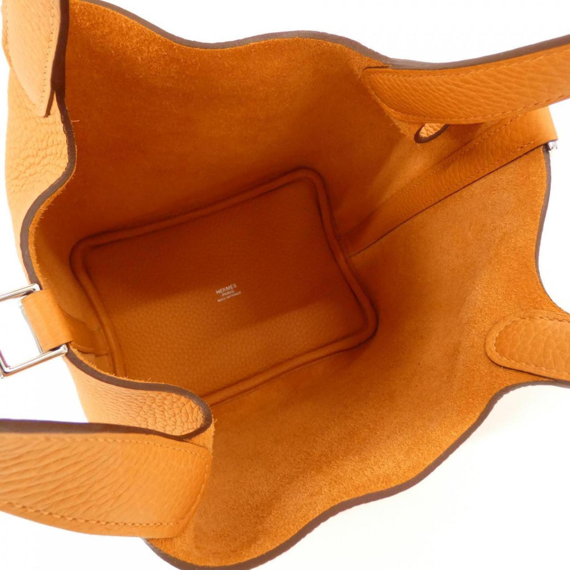Hermes Orange Taurillon Clemence Leather Handbag (Pre-Owned)