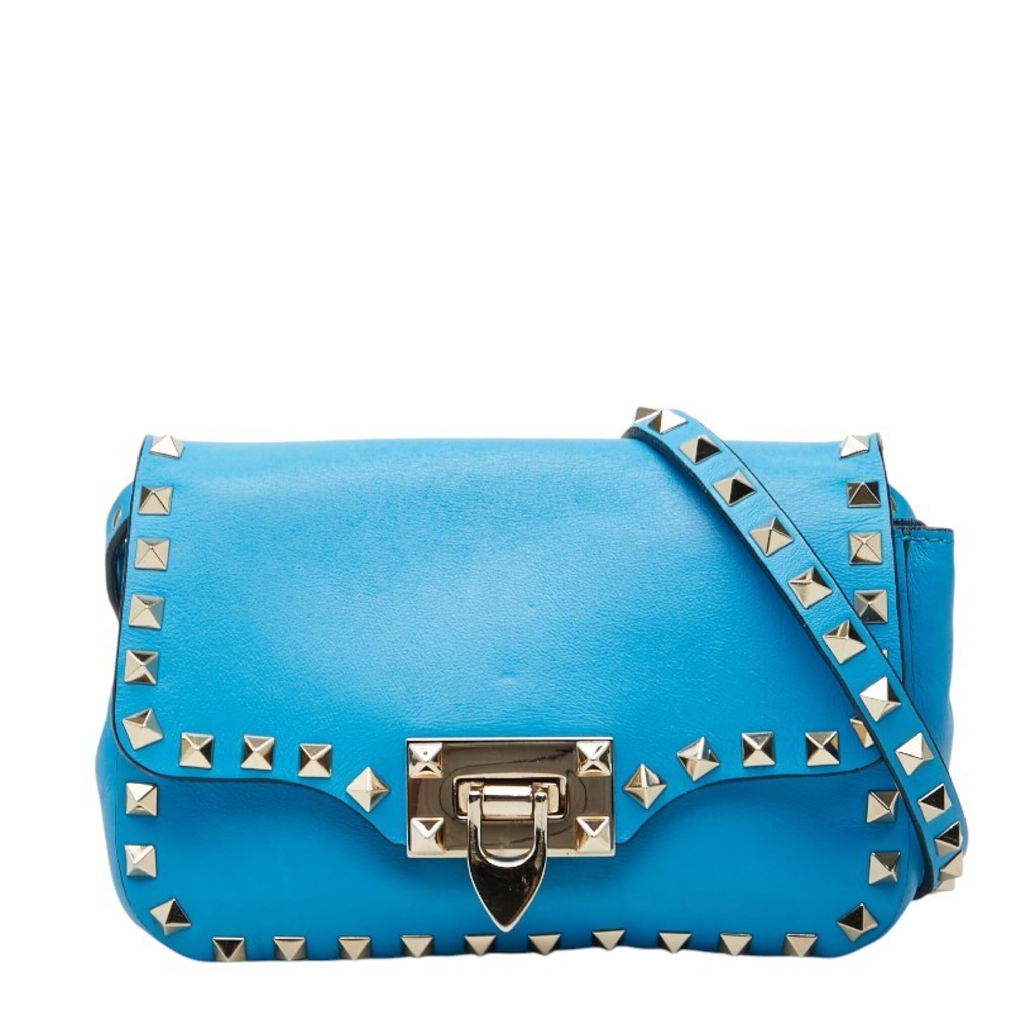 Valentino Blue Leather Shoulder Bag (Pre-Owned)