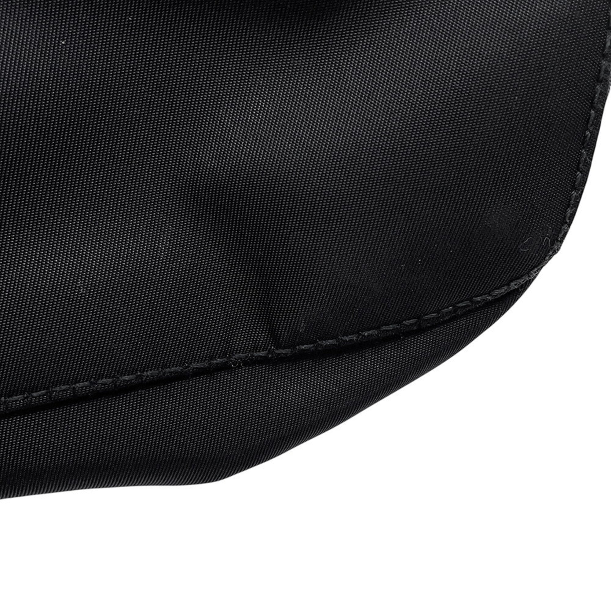Prada Black Multi-Color Nylon Leather Backpack Handbag (Pre-Owned)