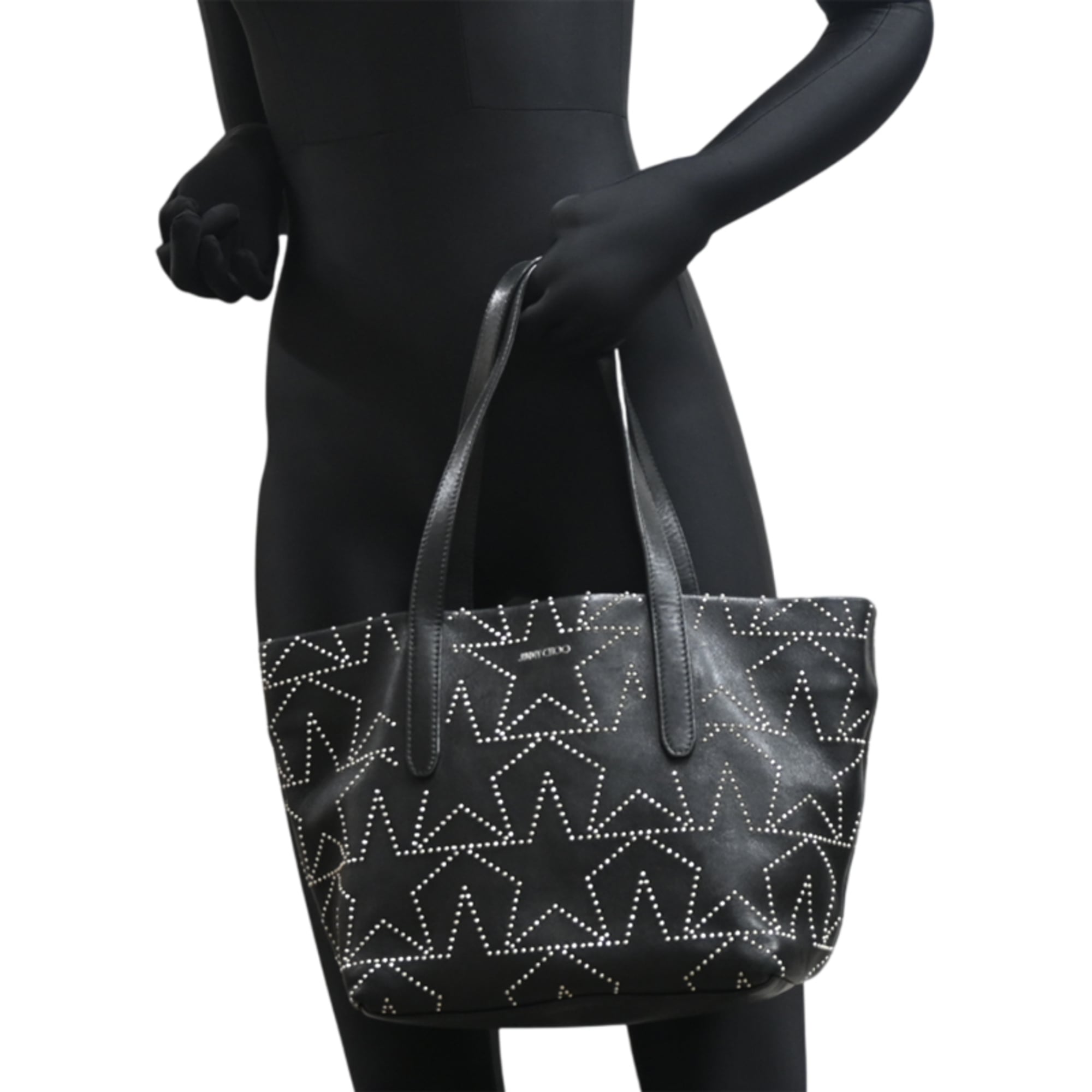 Jimmy Choo Black Leather Tote Bag (Pre-Owned)