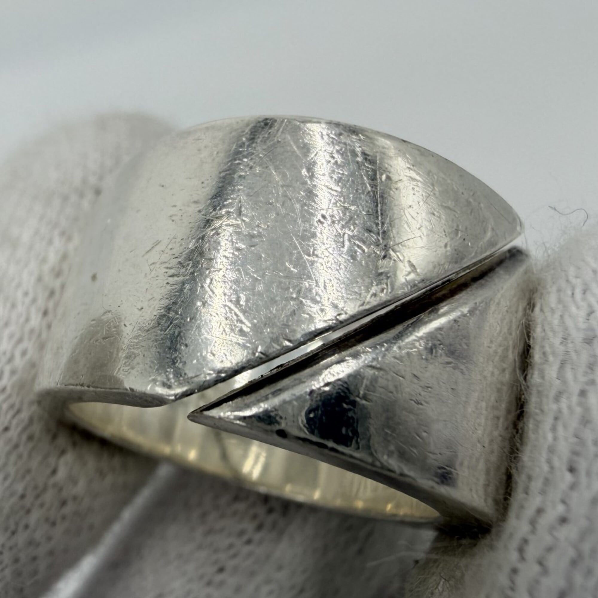 Hermes Silver 925 Band Ring (Pre-Owned)