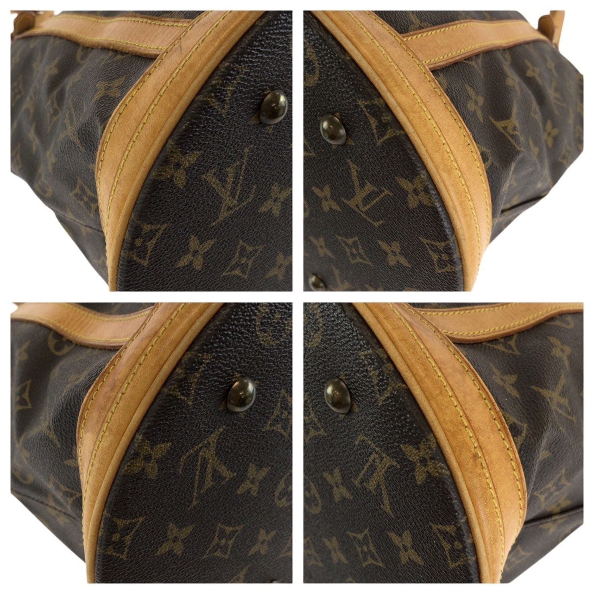 Louis Vuitton Brown Pvc Leather Shoulder Bag Tote Bag (Pre-Owned)