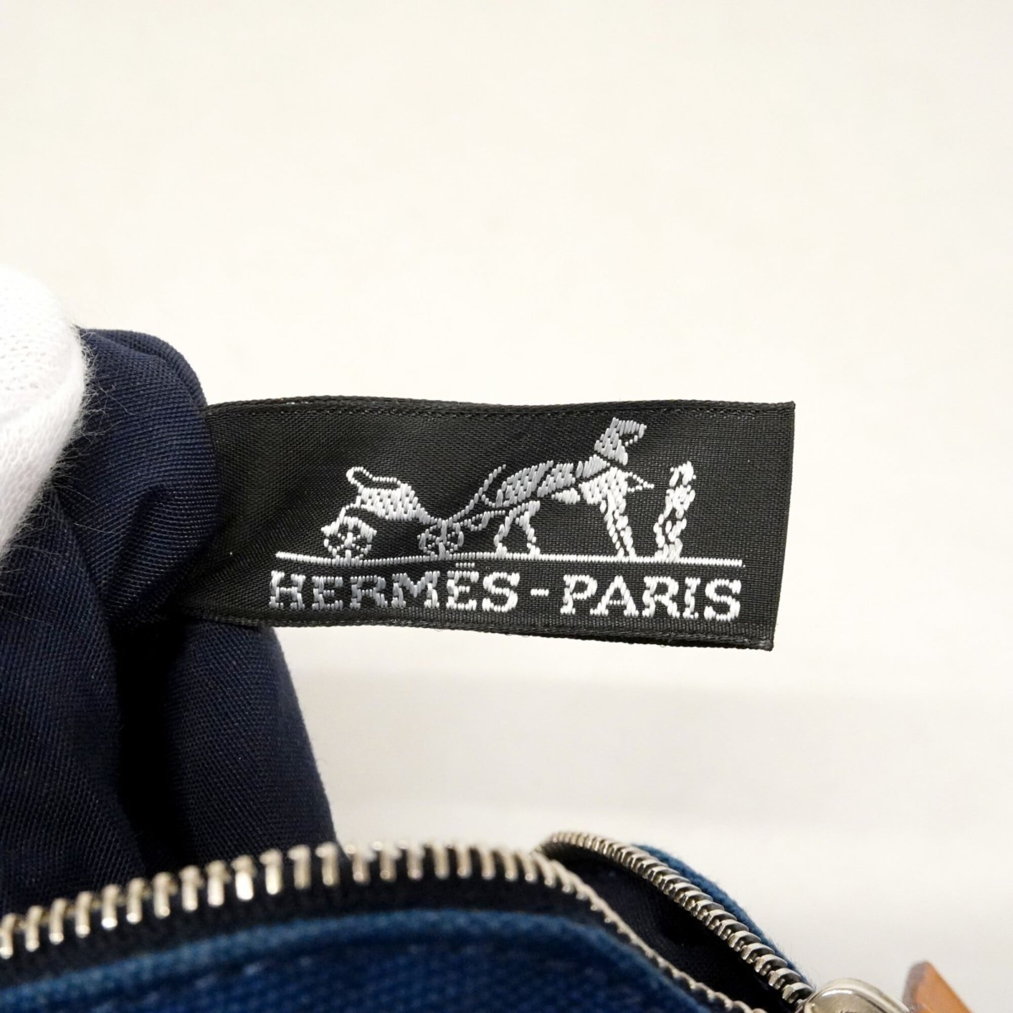 Hermes Blue Canvas Pouch (Pre-Owned)