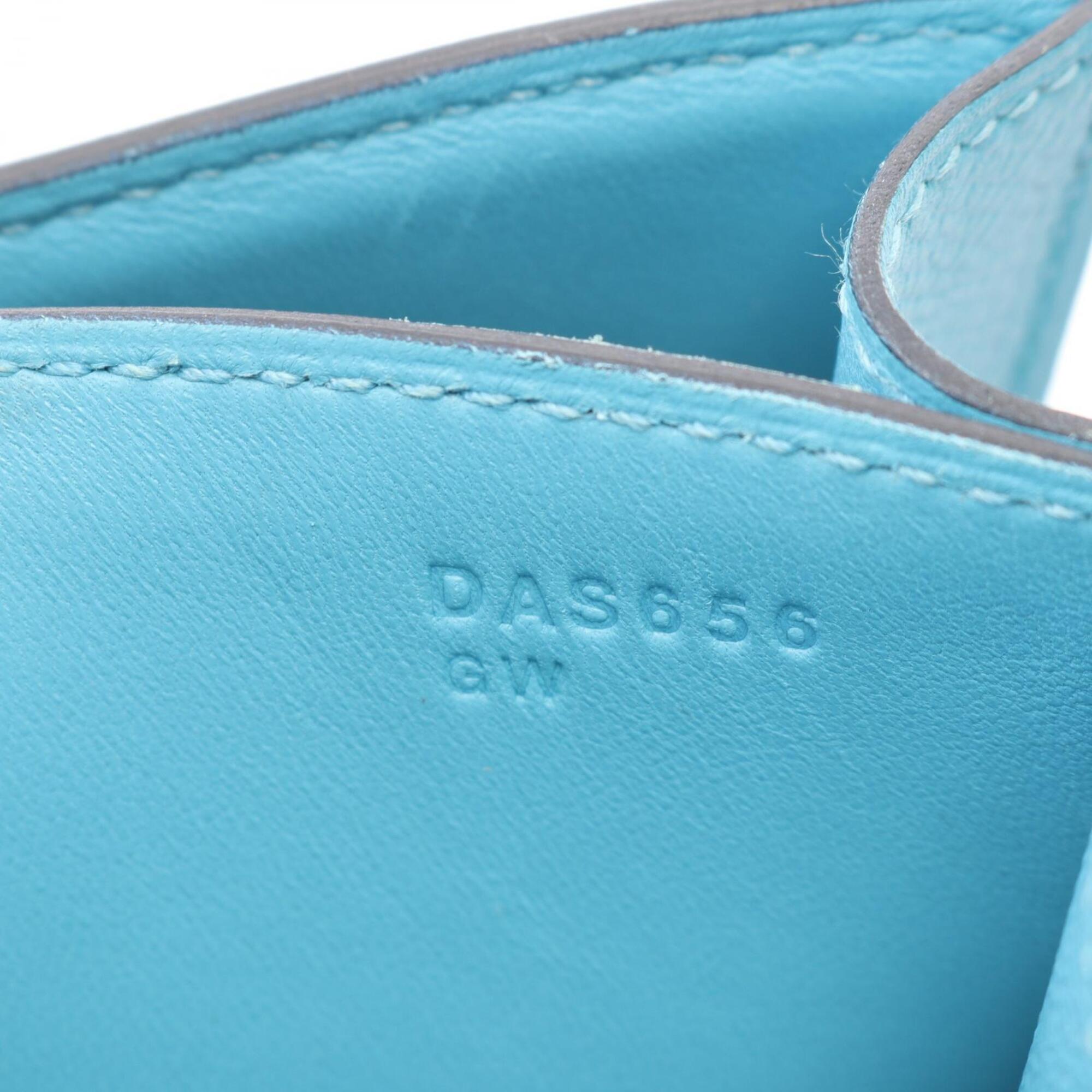 Hermes Blue Leather Handbag Shoulder Bag (Pre-Owned)