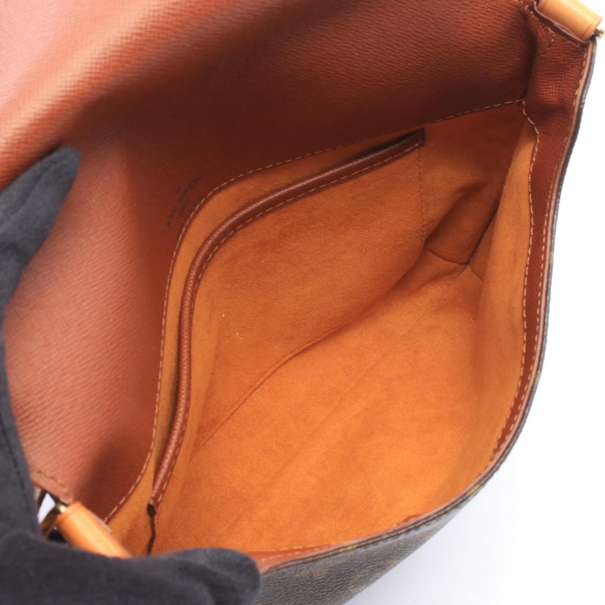 Louis Vuitton Brown Coated Canvas Leather Handbag Shoulder Bag (Pre-Owned)