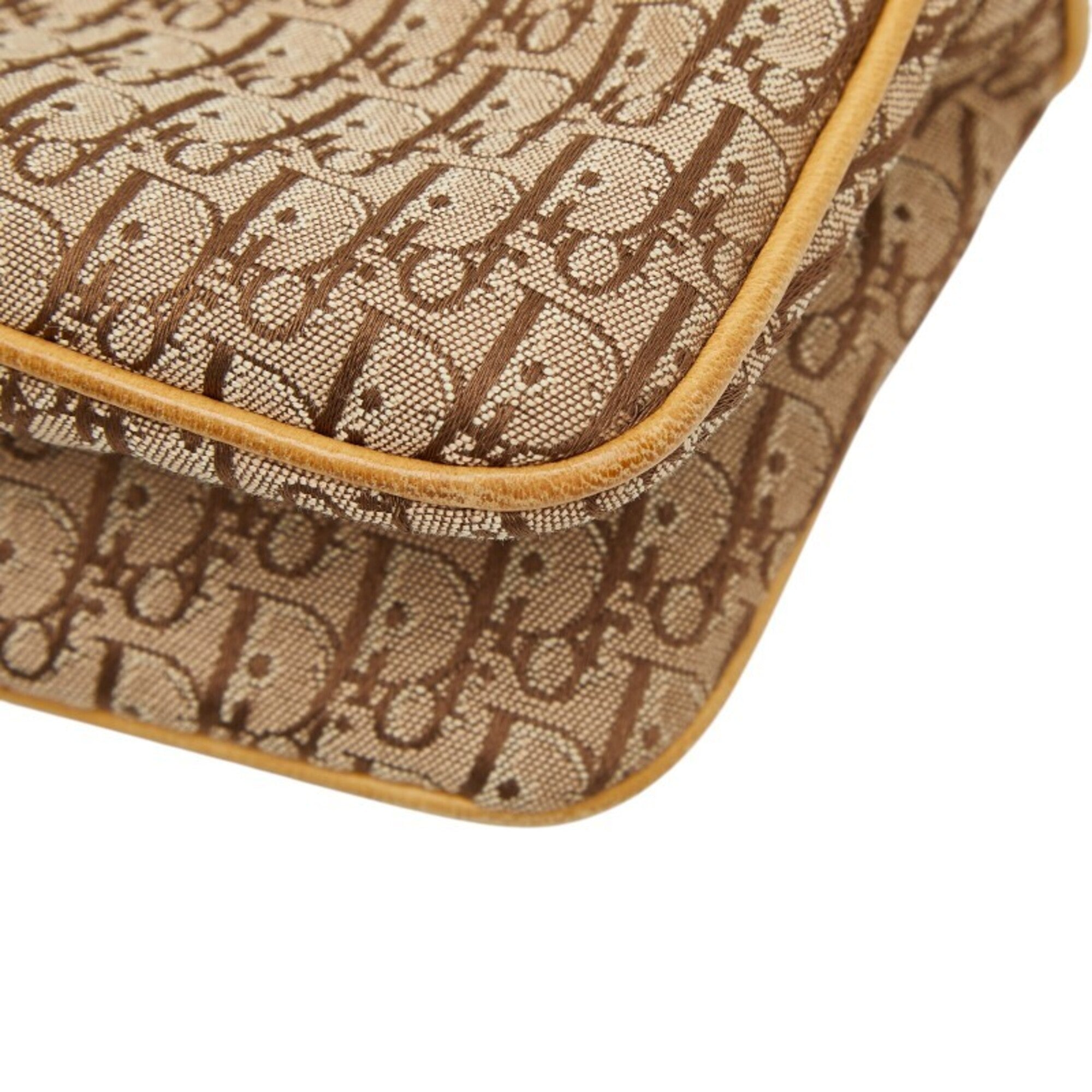 Christian Dior Beige Canvas Leather Shoulder Bag (Pre-Owned)