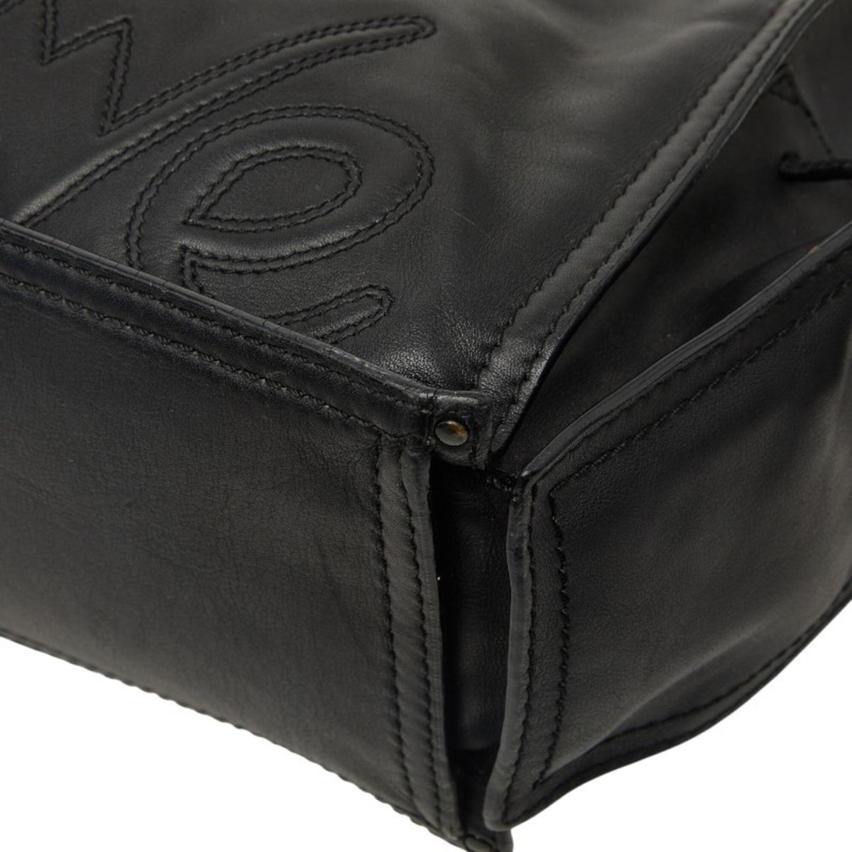 Loewe Black Leather Shoulder Bag Tote Bag (Pre-Owned)