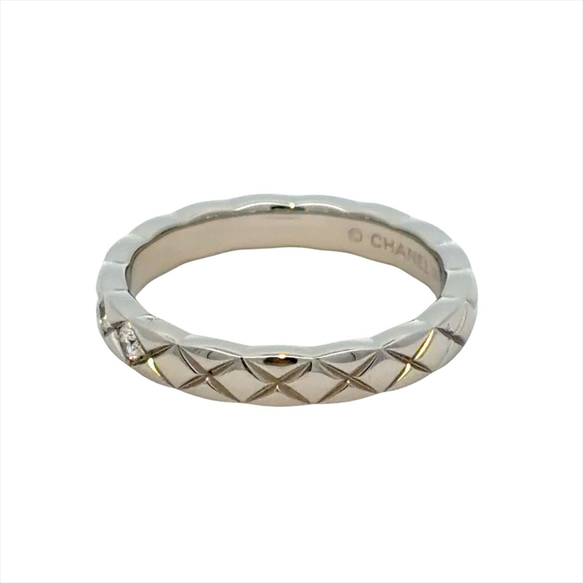 Chanel Platinum Platinum 950 Band Ring (Pre-Owned)