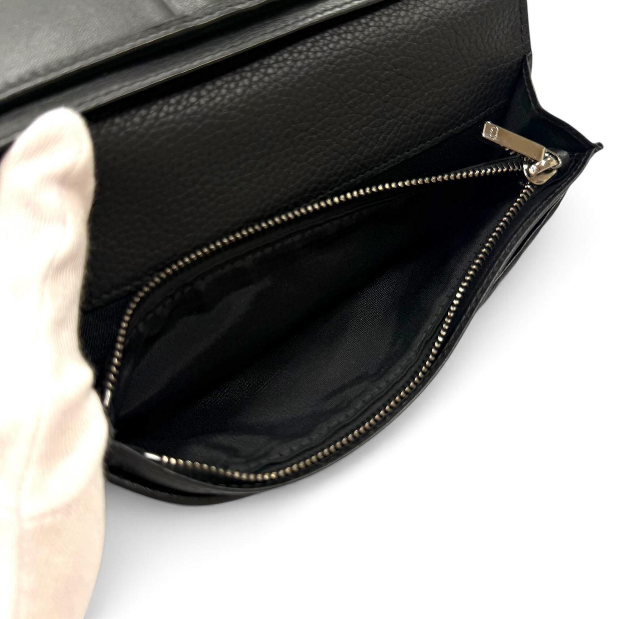 Dior Homme Black Leather Long Wallet (Bi-Fold) (Pre-Owned)