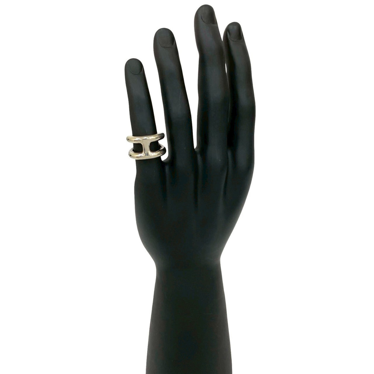 Hermes Silver Silver 925 Band Ring (Pre-Owned)