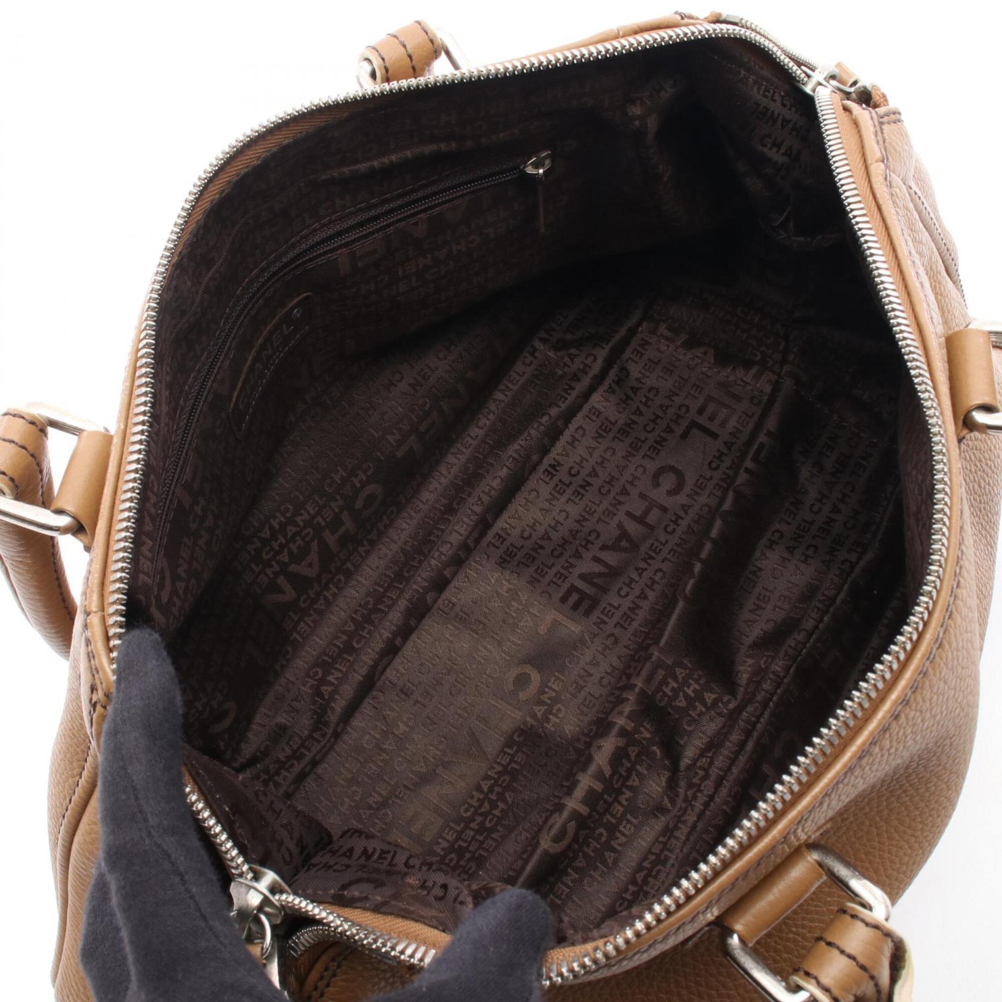 Chanel Beige Leather Handbag Tote Bag (Pre-Owned)