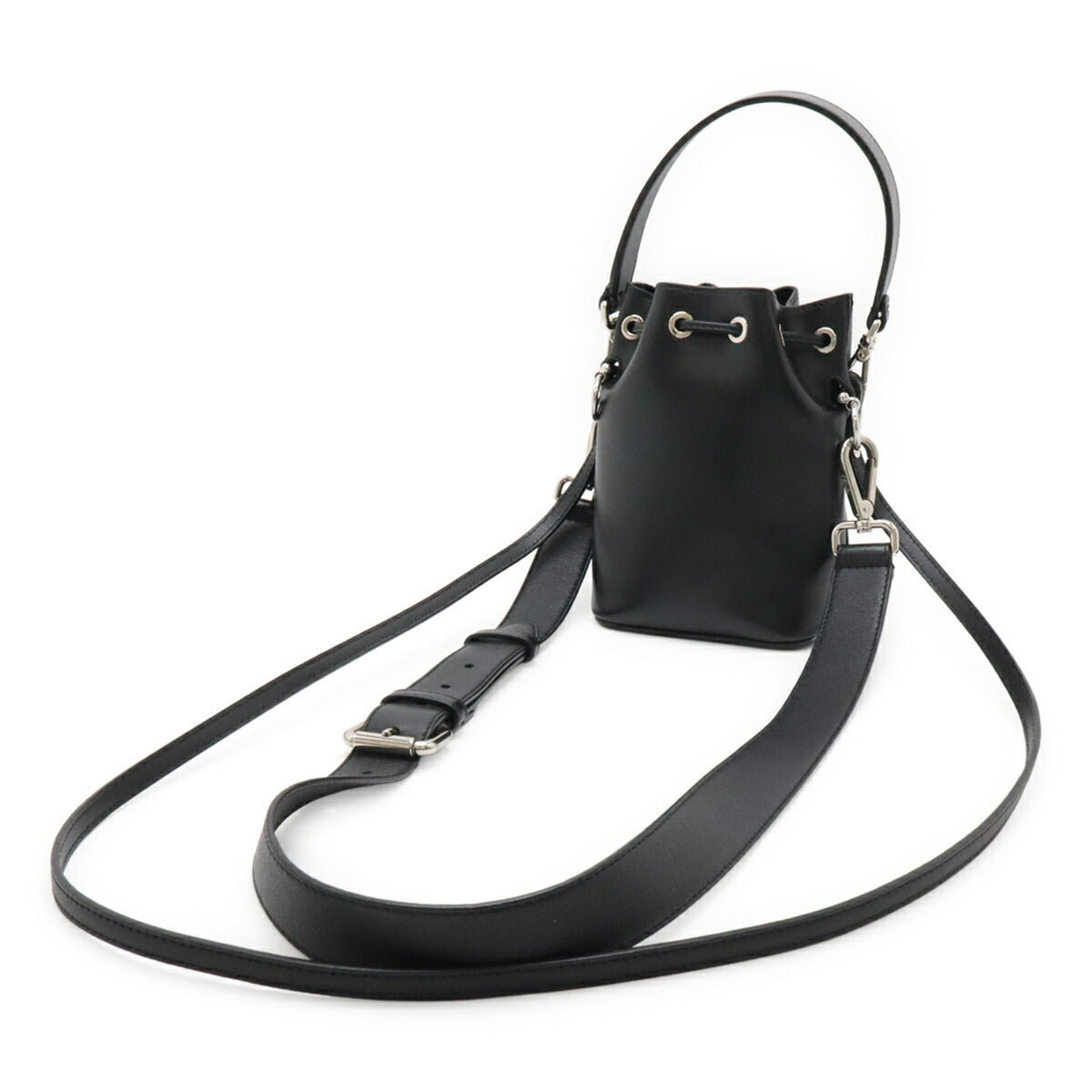 Fendi Black Leather Handbag Shoulder Bag (Pre-Owned)