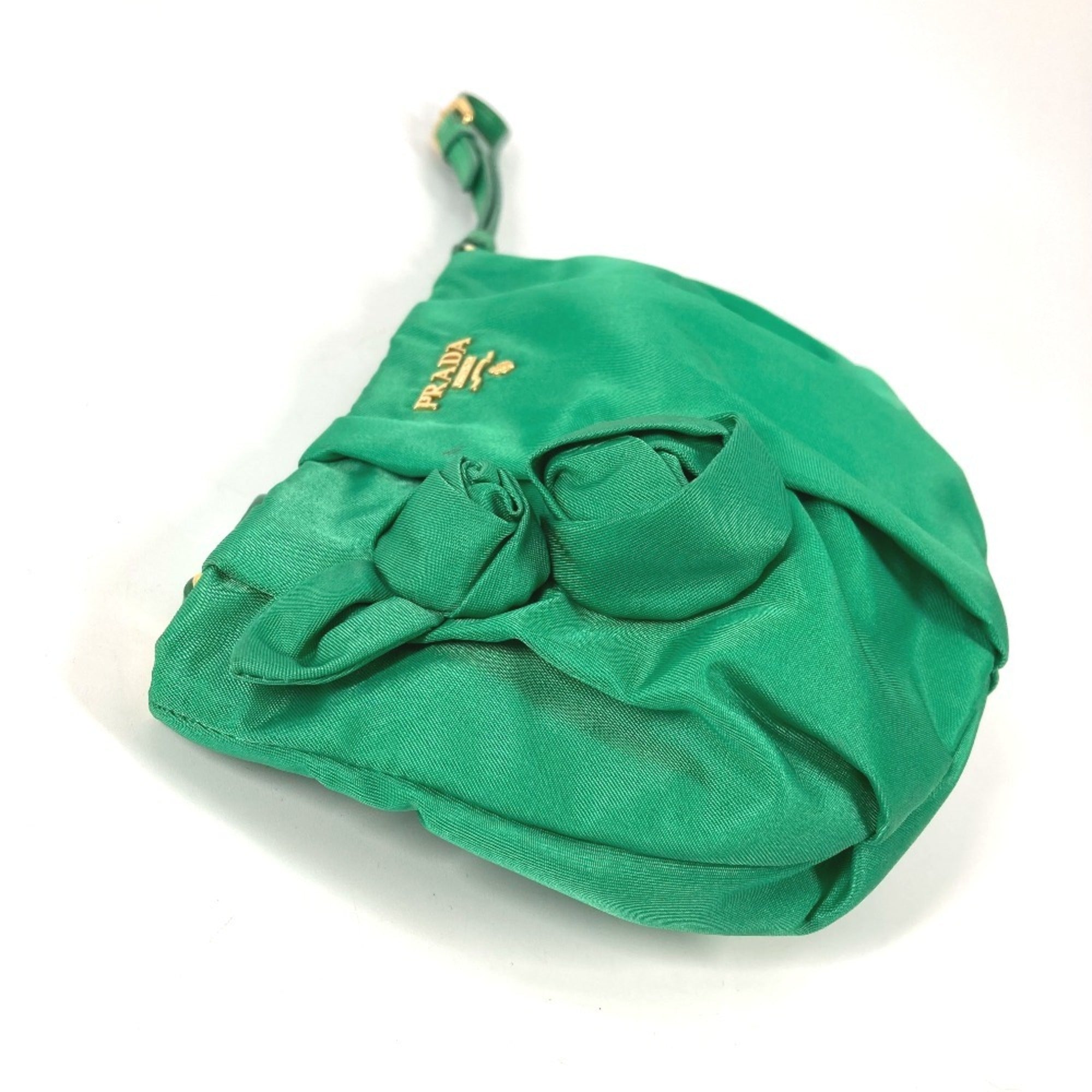 Prada Green Nylon Clutch Bag Pouch (Pre-Owned)