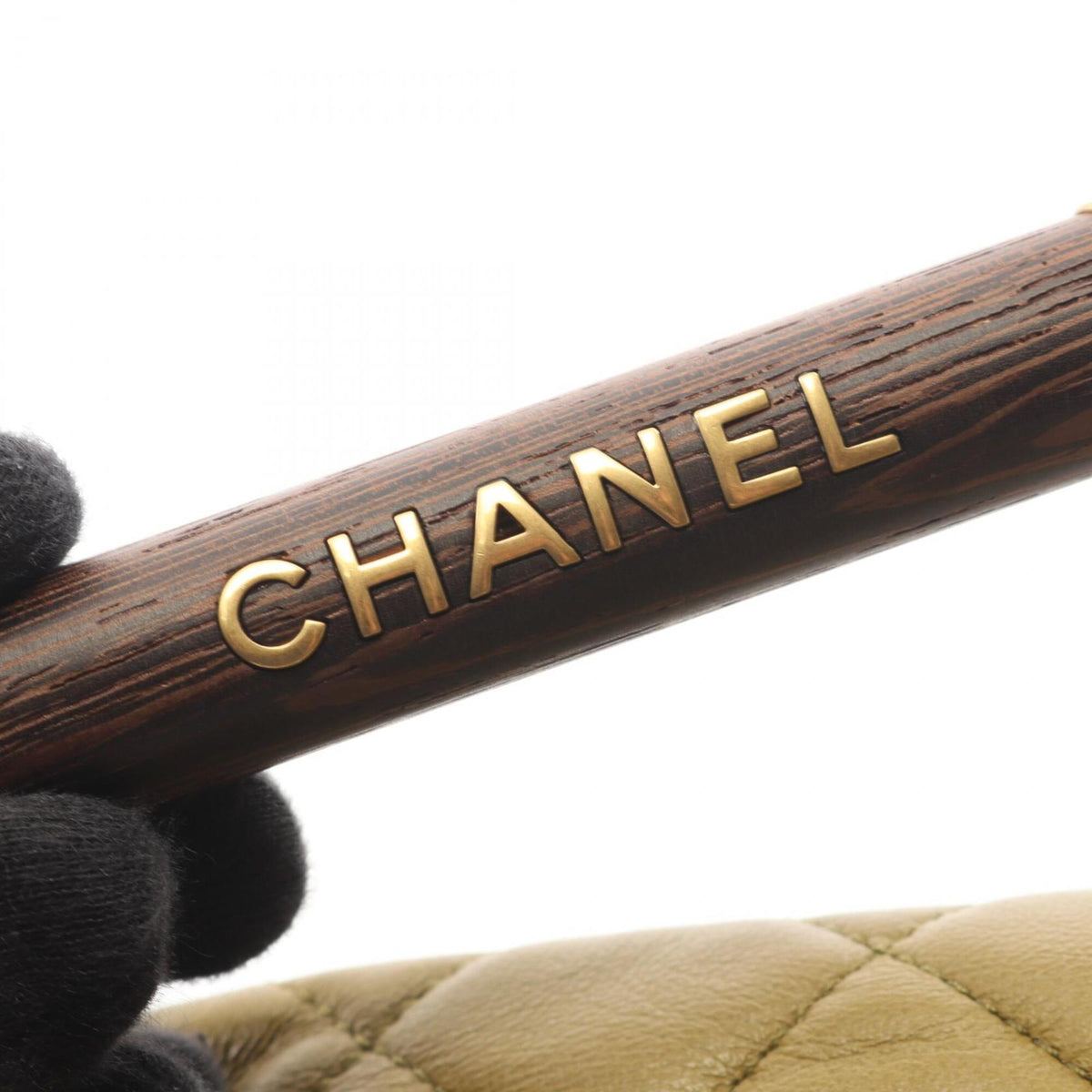 Chanel Khaki Leather Handbag Shoulder Bag (Pre-Owned)