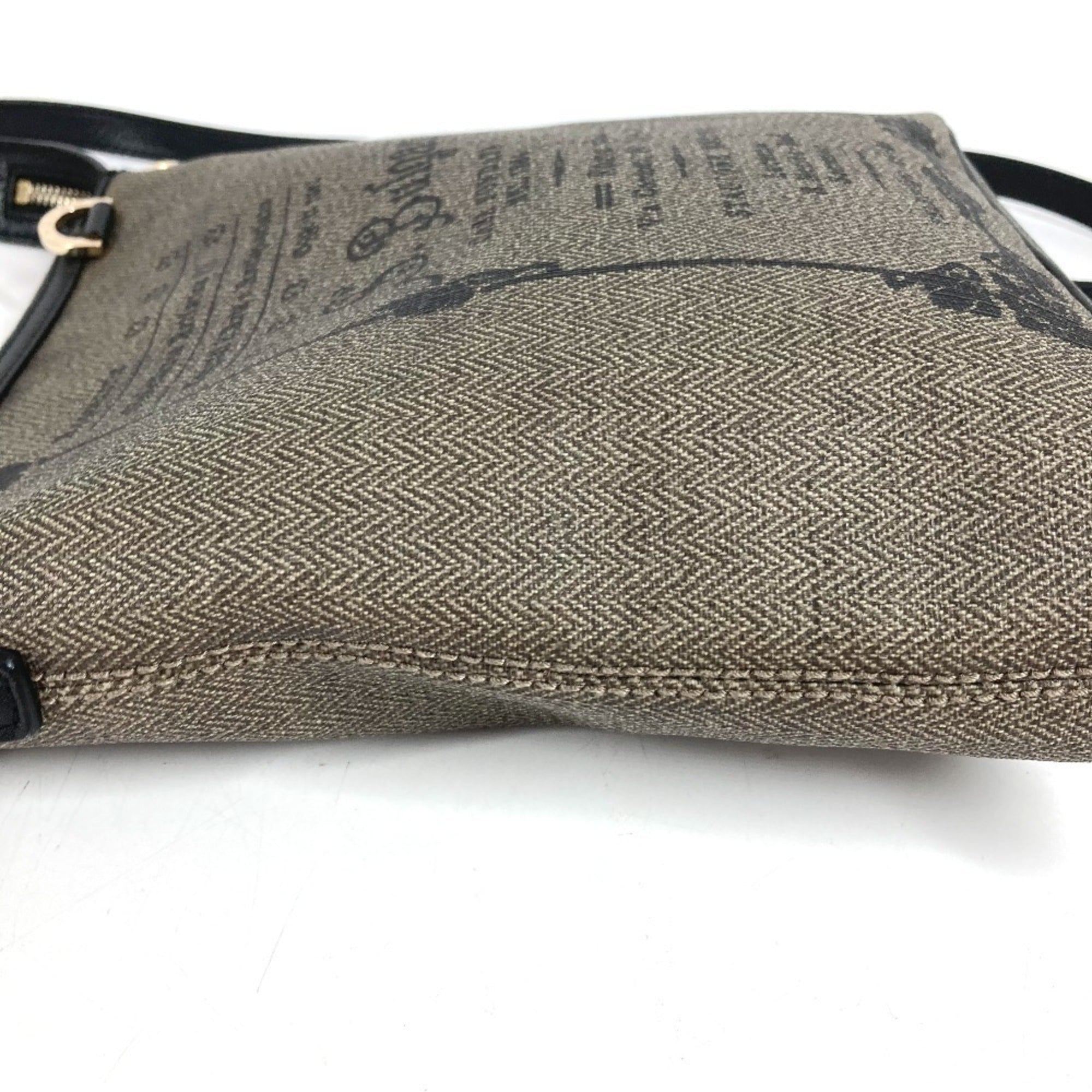 Bvlgari Black Gray Pvc Leather Pochette Shoulder Bag (Pre-Owned)